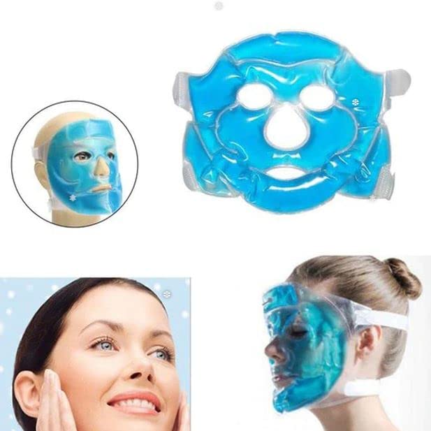 AZC Cooling Face Mask with Eye Gel Ice Packs - Reusable Cold Therapy for Puffy Eyes & Skin Relief (Pack of 1) | Perfect for Post-Surgery, Migraine & Sunburn Recovery