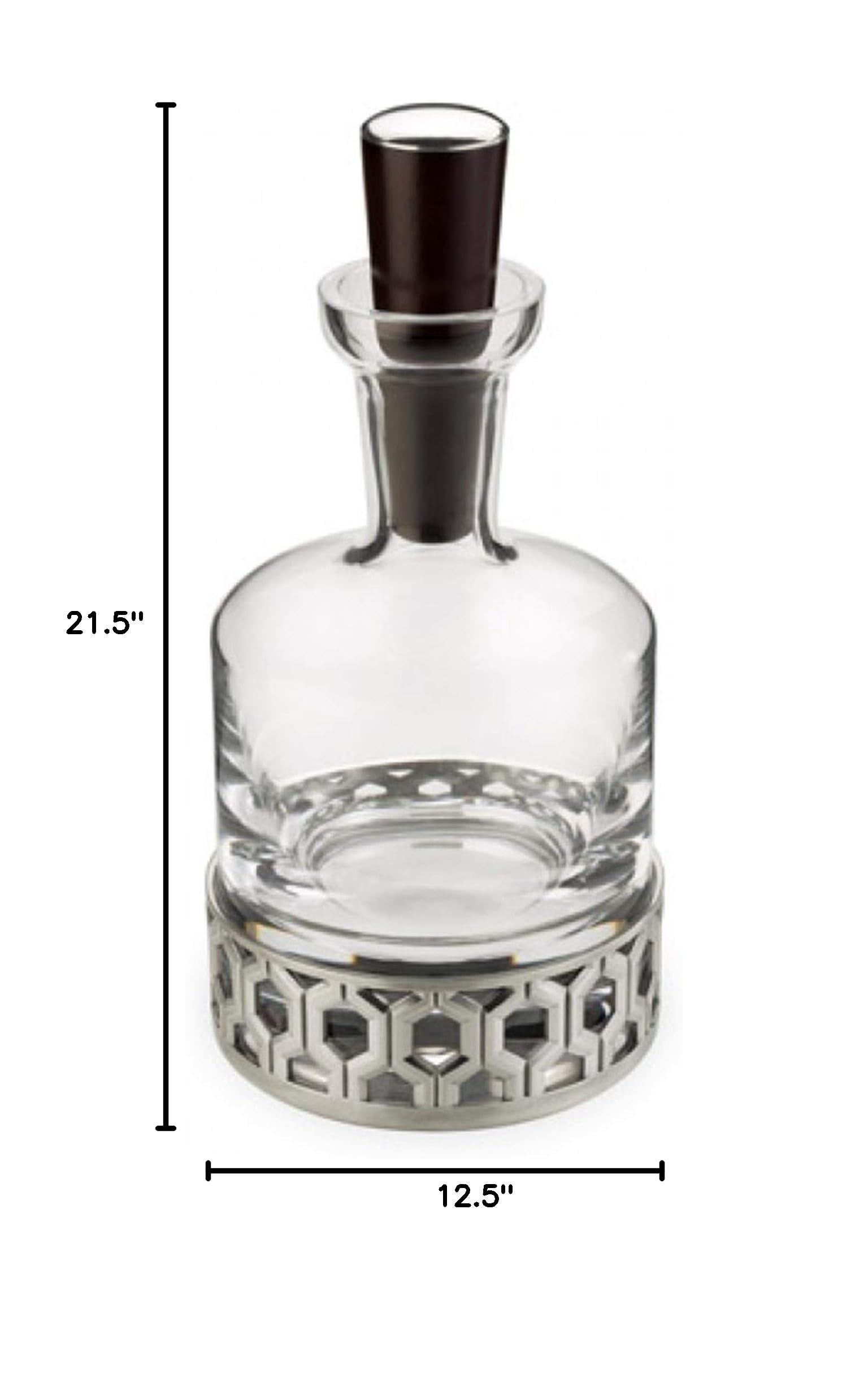 Royal Selangor Premium Handcrafted Pewter Whisky Decanter with Hexagon Design & Stopper - Elegant Barware Gift for Whiskey Lovers, Home Bar & Special Occasions