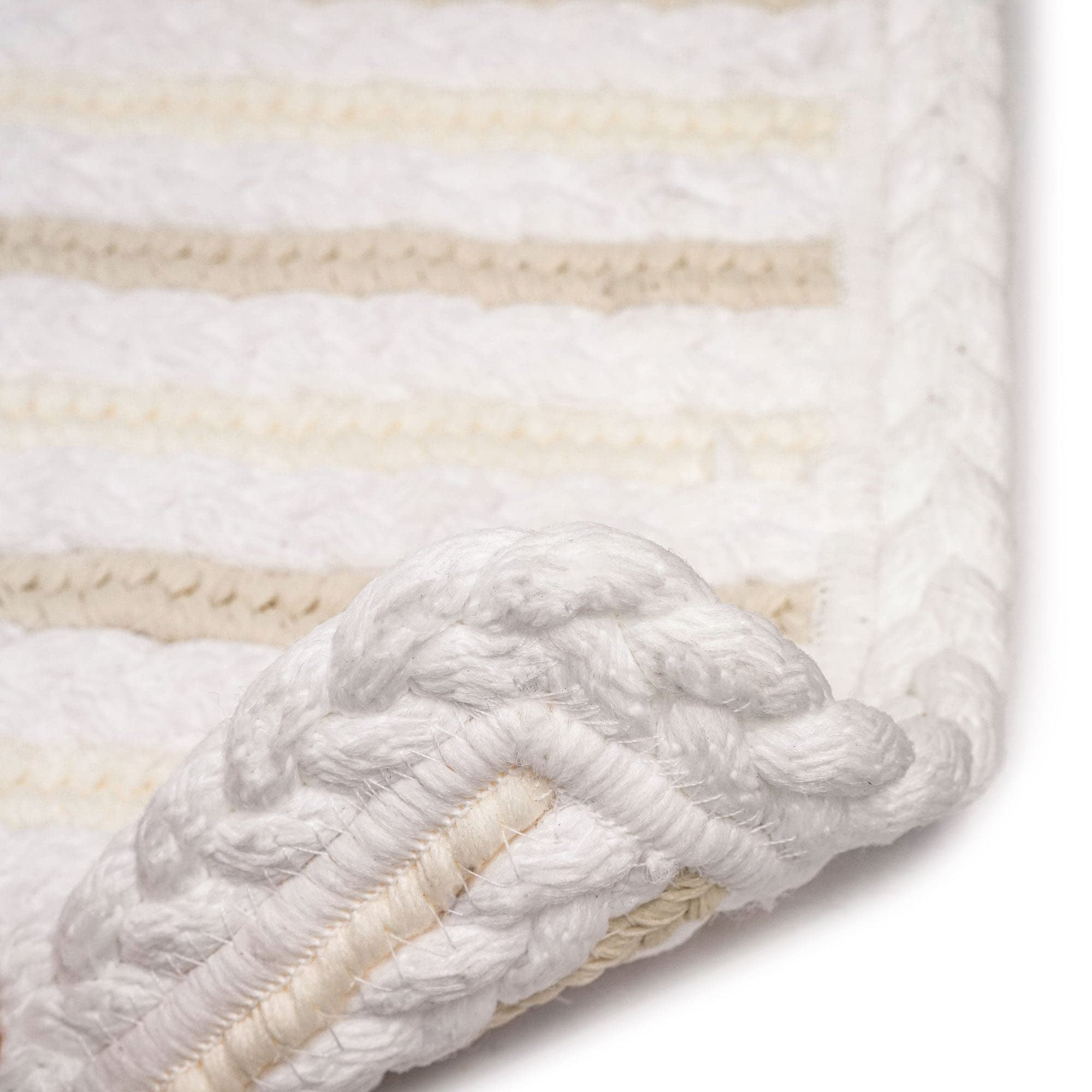 Boathouse Braided Cross Sewn Area Rug - 3' x 5' - Alabaster White - Non-Slip Living Room Rug for Home Decor, Bedroom, Dorm & Office