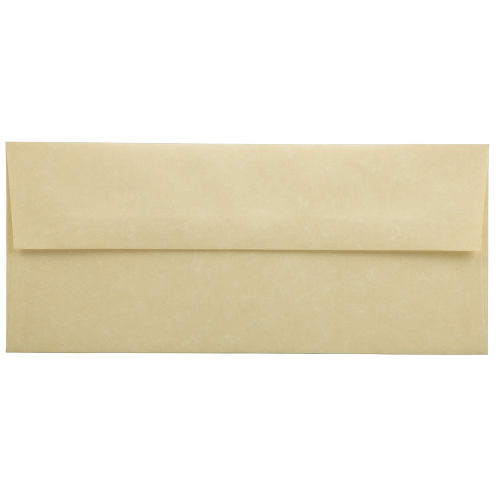 JAM PAPER #10 Business Parchment Envelopes - 4 1/8 x 9 1/2 Inches - Antique Gold - Pack of 1000 - Premium Quality for Mailing, Invitations & Office Documents