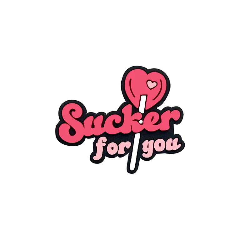 1Pcs Cute Pink Love Shoe Charms Pin for Crocs - DIY Shoe & Wristband Decoration for Girls & Women - Perfect for Parties, Christmas Gifts & Everyday Fashion Accessories