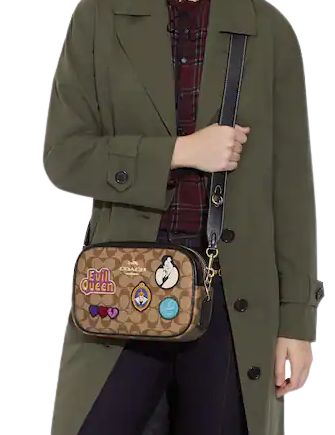Coach Disney x Coach Jamie Camera Bag in Signature Canvas with Patches - Stylish Crossbody Purse for Women, Perfect for Travel, Shopping & Everyday Use