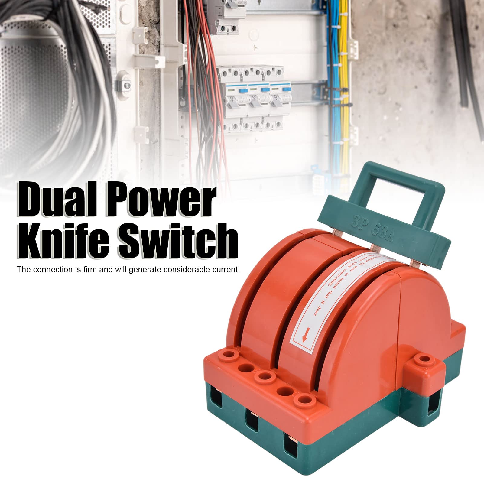 3P 63A Double Throw Electric Knife Switch - Safety Disconnect Switch for Power Isolation | RPSHK11 Bidirectional Double Power Transfer Switch | Ideal for Industrial Electrical Panels, Power Distribution Systems & Backup Generator Applications