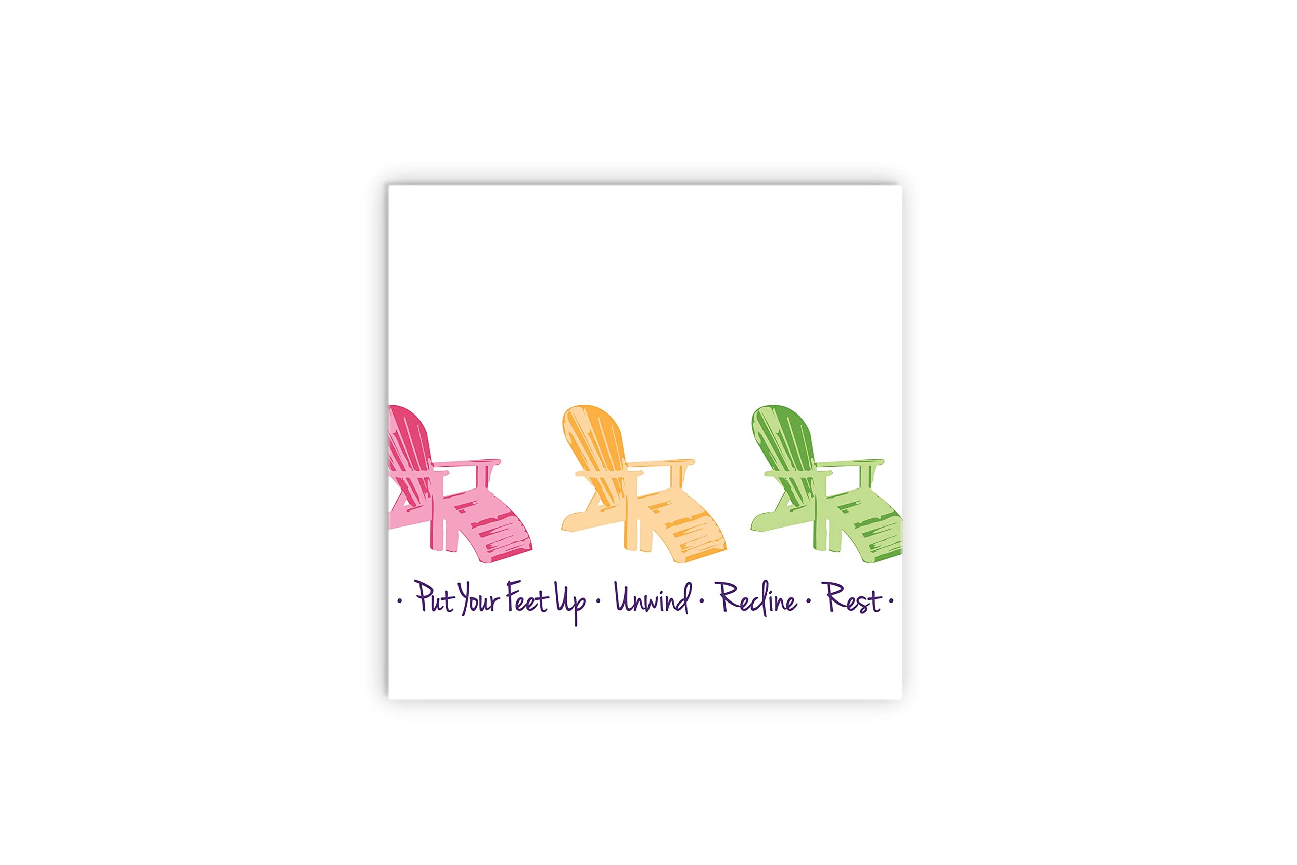 Elanze Designs Unwind Recline Rest Peach Green Chairs 12x12 Wood Wall Sign Plaque - Perfect for Home Decor, Living Room, Bedroom & Office Wall Art