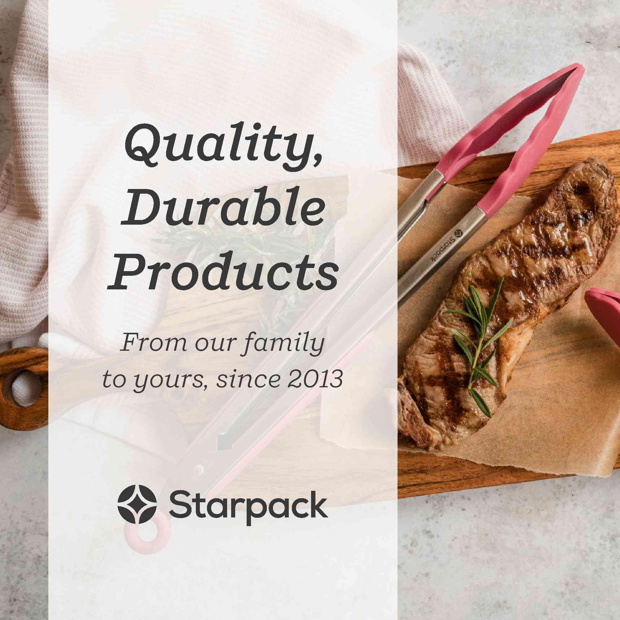 Starpack Heat Resistant Silicone Kitchen Tongs (2Pcs) - 600°F Safe BBQ Grill Tongs with Non-Slip Grip & Stainless Steel Core - 9