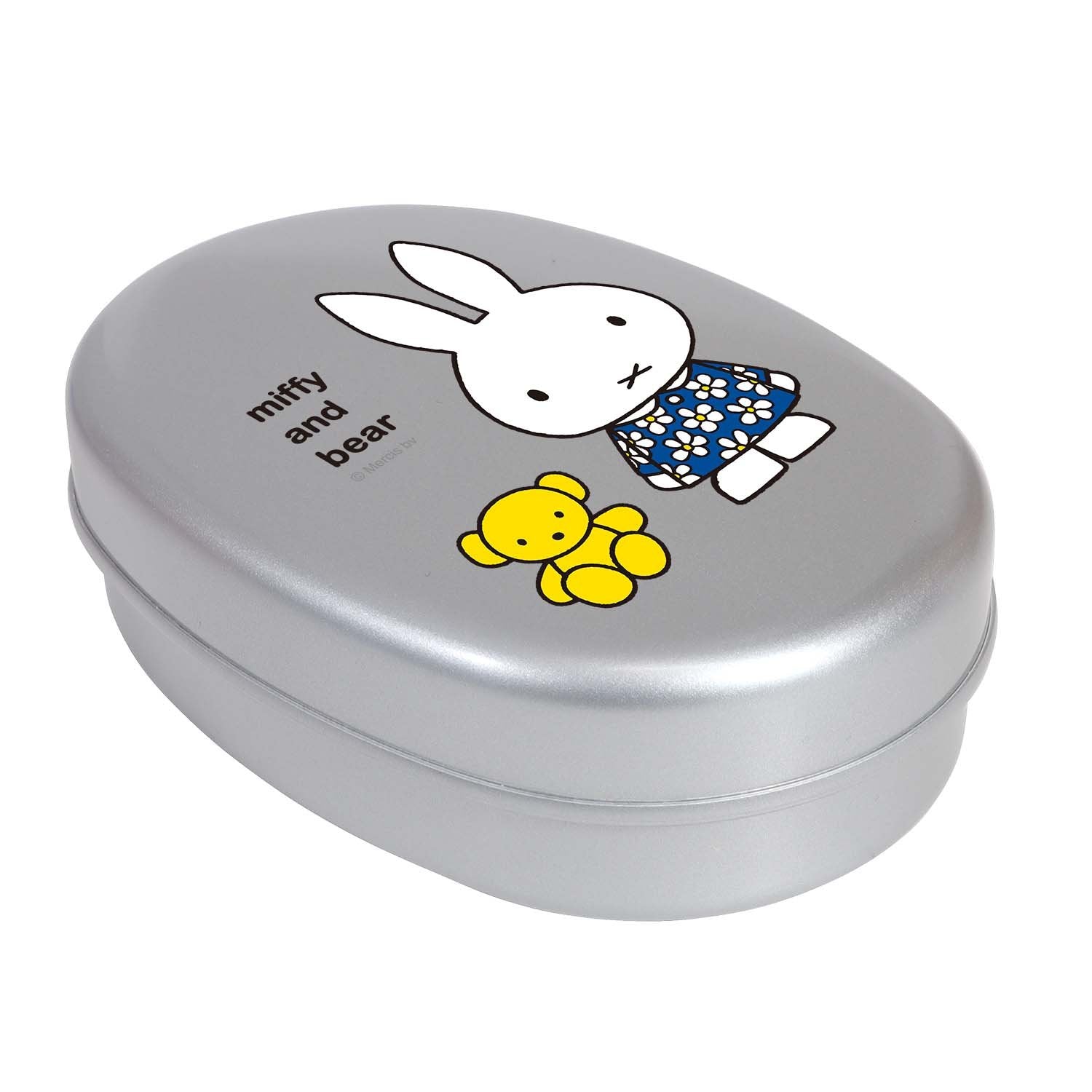 Kutsuwa Miffy & Teddy Bear Lunch Box - Aluminum Bento Box for Kids - Perfect for School, Picnic, and Office Lunch Storage