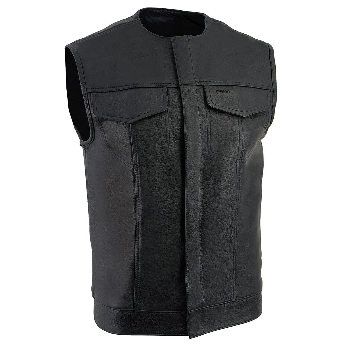 Milwaukee Men's Collarless Concealed Snap Vest - Lightweight Tactical Concealed Carry Vest for Outdoor Activities, Hunting & EDC