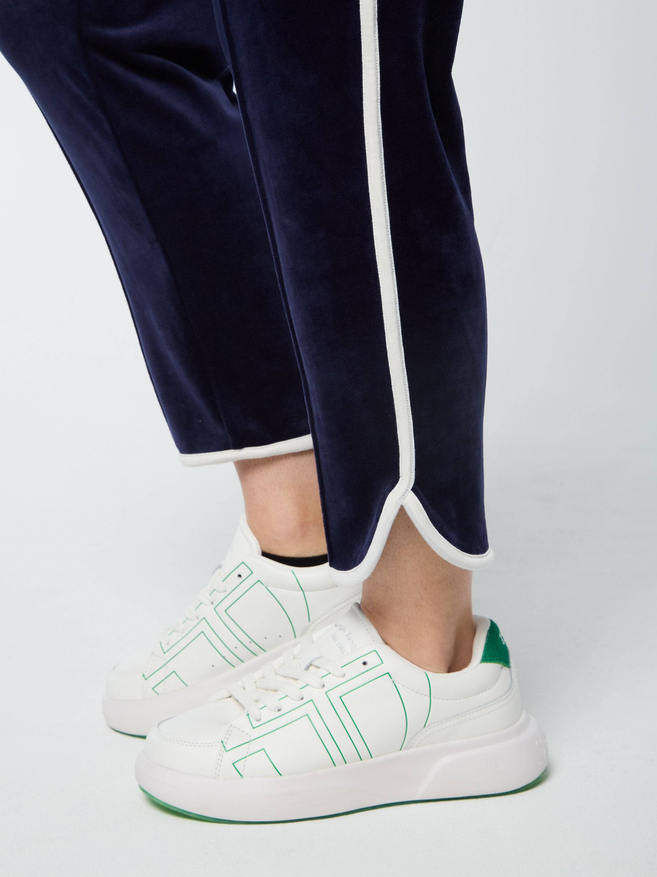 Veneto 3/4 Velour Track Pants for Women - Comfortable Athletic Lounge Pants in Maritime Blue - Perfect for Yoga, Running & Casual Wear