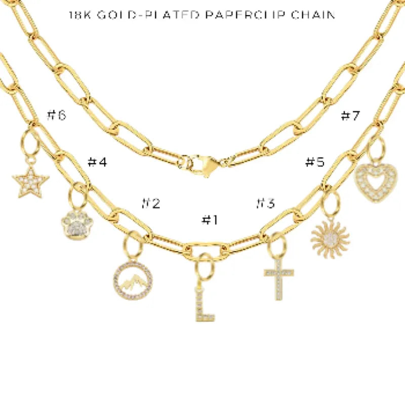 Charm Necklace with Assorted Charms - Elegant Layered Pendant Jewelry for Women - Perfect for Everyday Wear, Gifts & Special Occasions