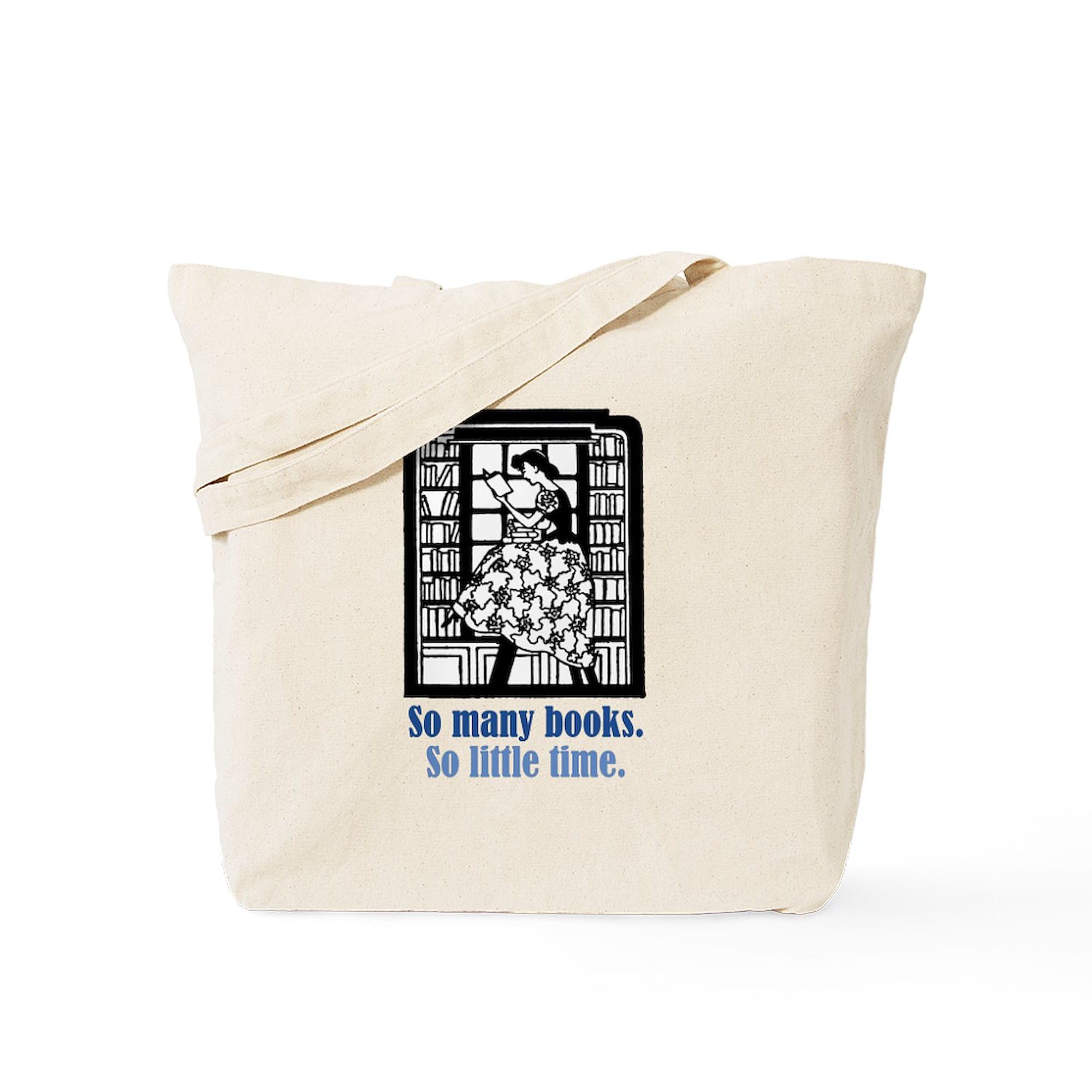 So Many Books Tote Bag - Natural Canvas Reusable Shopping Bag for Book Lovers, Library Visits & Eco-Friendly Grocery Trips