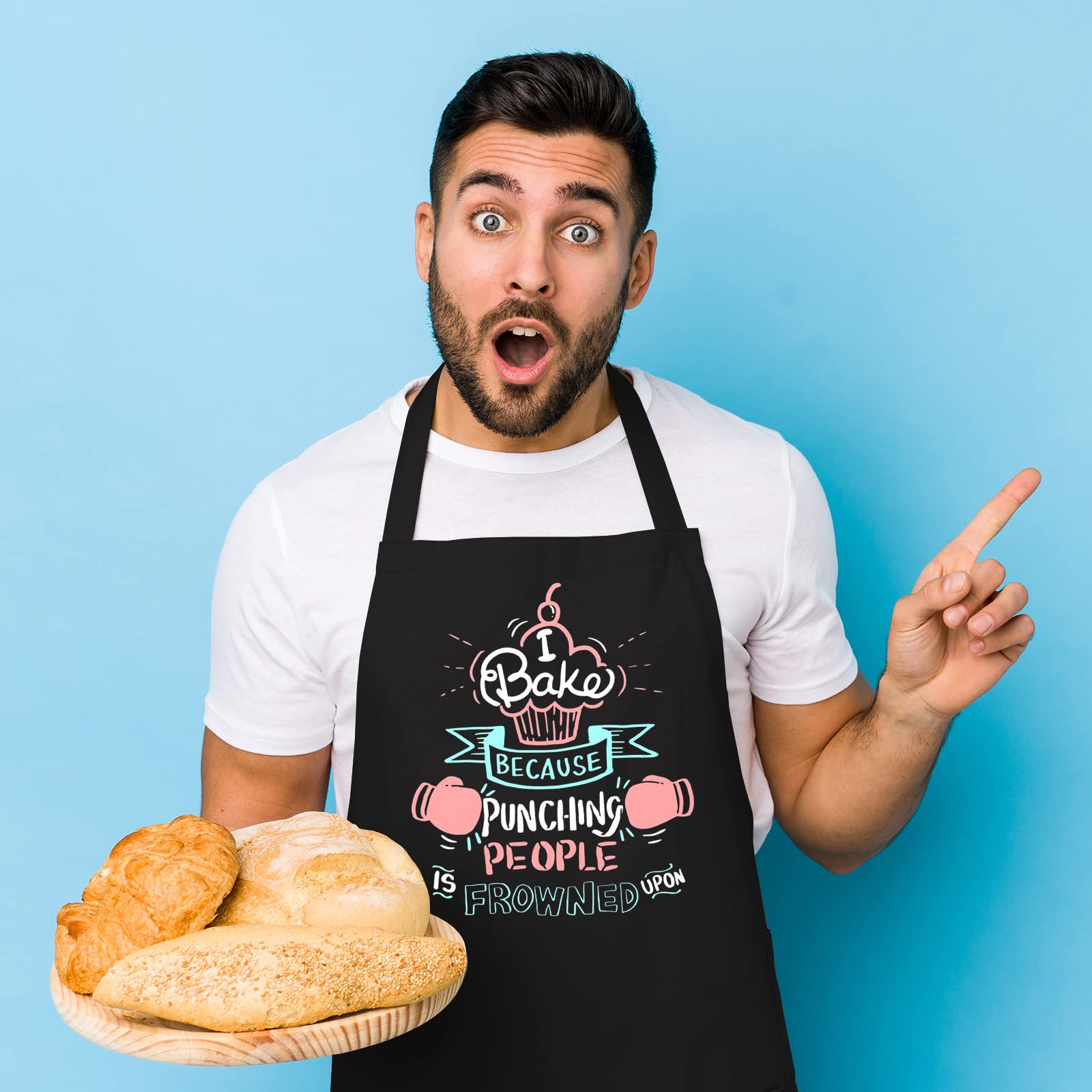 Funny Baking Aprons for Women & Men - Cute Kitchen Cooking Apron with 2 Pockets - Perfect Baking Gift for Bakers, Wife, Mom, Sister, Daughter, Grandma - Ideal for Birthday, Housewarming & Mother's Day - Great for Baking, Cooking & Hosting Parties