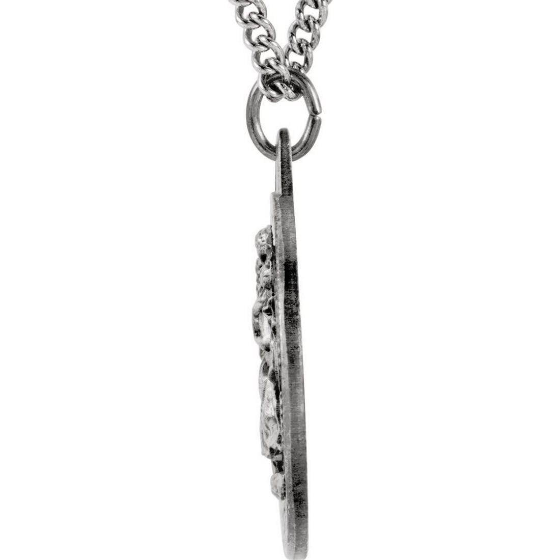 925 Sterling Silver Round St. Christopher Pendant Necklace for Women - Religious Medal Jewelry for Protection & Travel Blessings - Perfect for Gifts, Daily Wear & Special Occasions