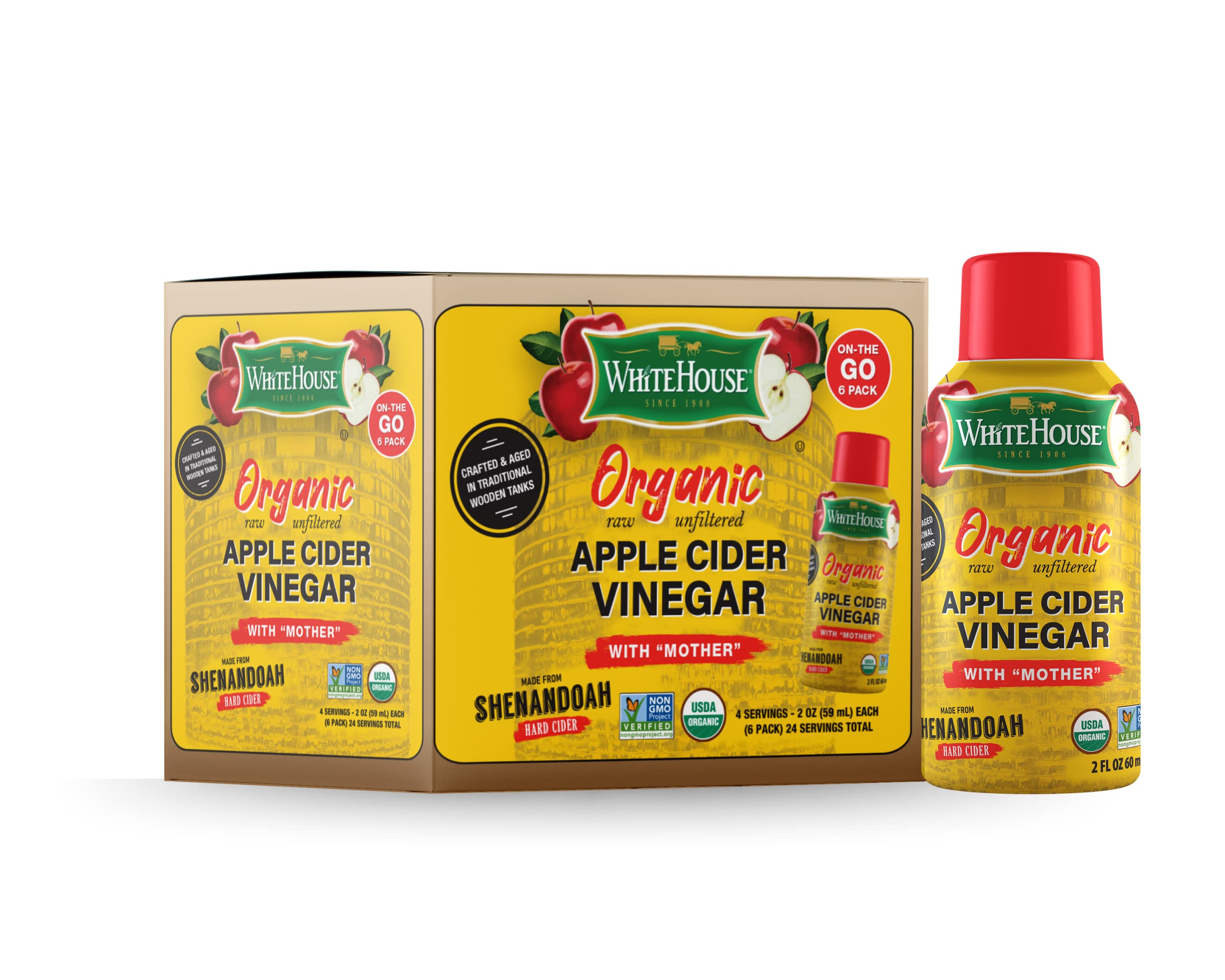 Organic Apple Cider Vinegar Shots - Raw Unfiltered with The Mother - 24 Pack | Immune Support & Digestive Health | Perfect for Travel, Detox & Wellness Routine