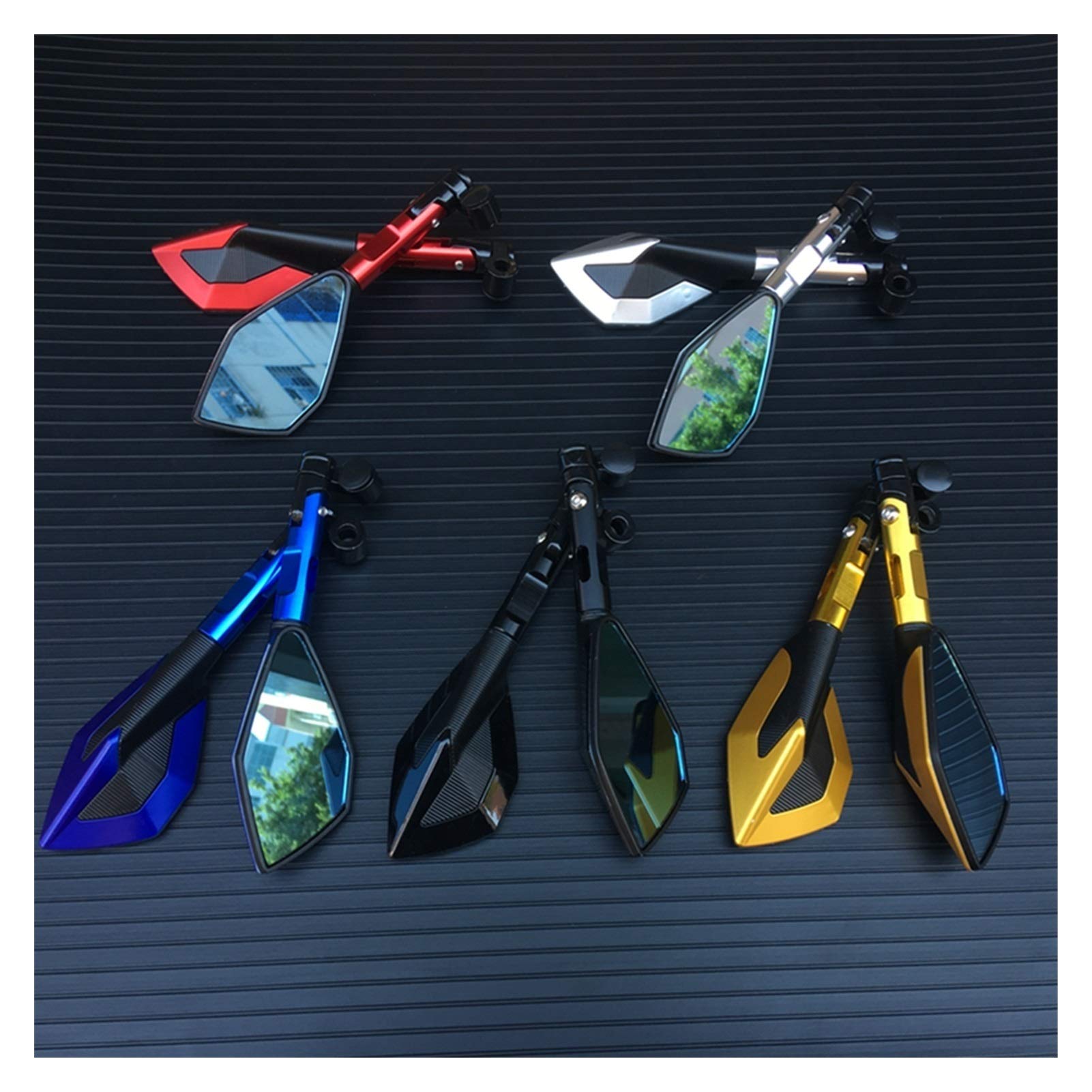 360° Rotating Motorcycle Mirrors - 2PCS Universal Rearview for Scooters & Bikes - 8/10mm for Safe Riding