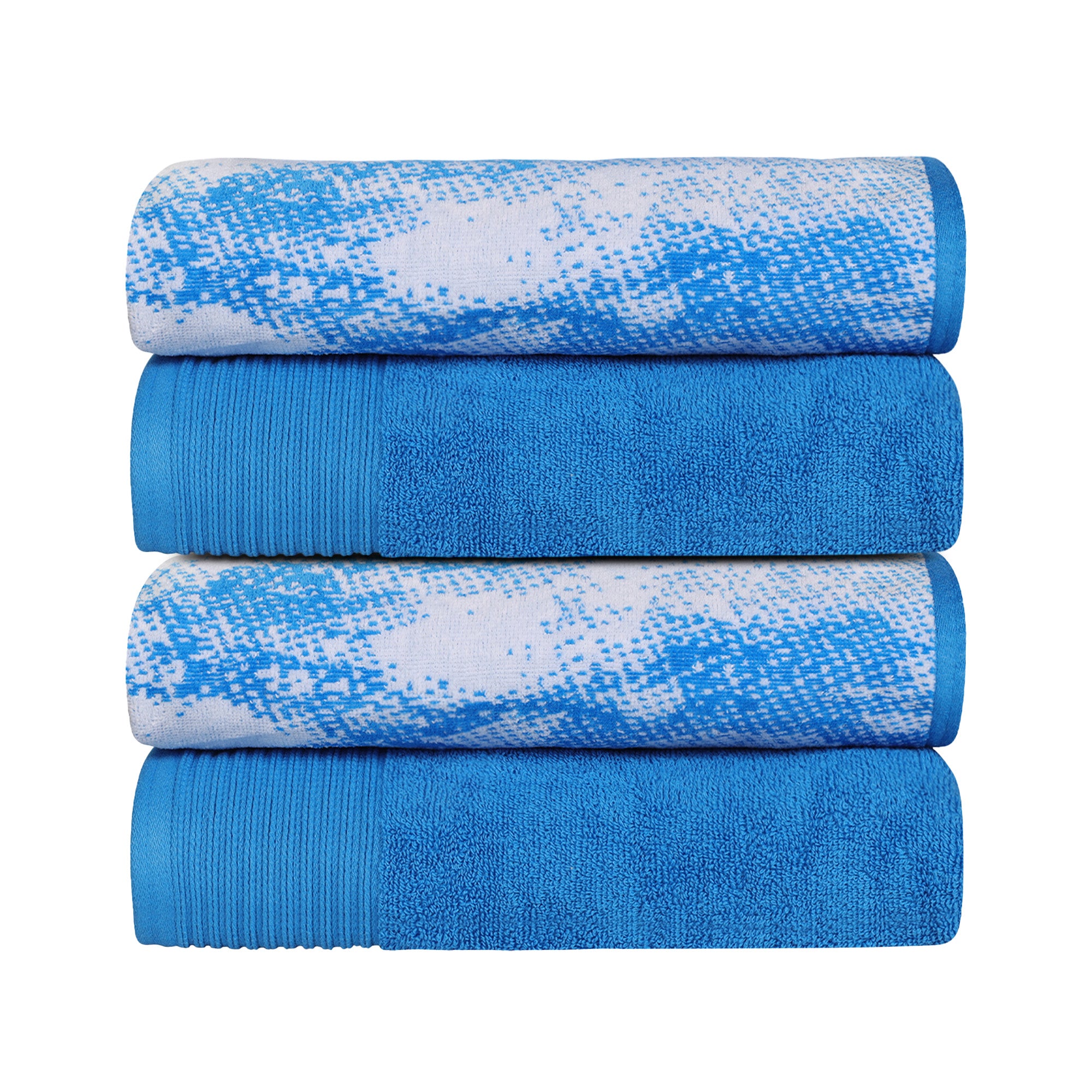 Premium 4-Piece Cotton Bath Towel Set - Soft & Absorbent Solid & Marble Design - Perfect for Spa, Bathroom & Luxury Home Decor