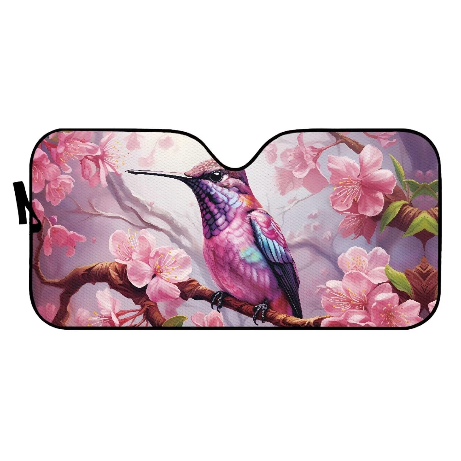 YSTARDREAM Foldable Car Windshield Sunshade - UV Protection Sun Blocker for Sedans, SUVs & Trucks | Elegant Hummingbird Design | Perfect for Parking, Road Trips & Hot Weather Protection