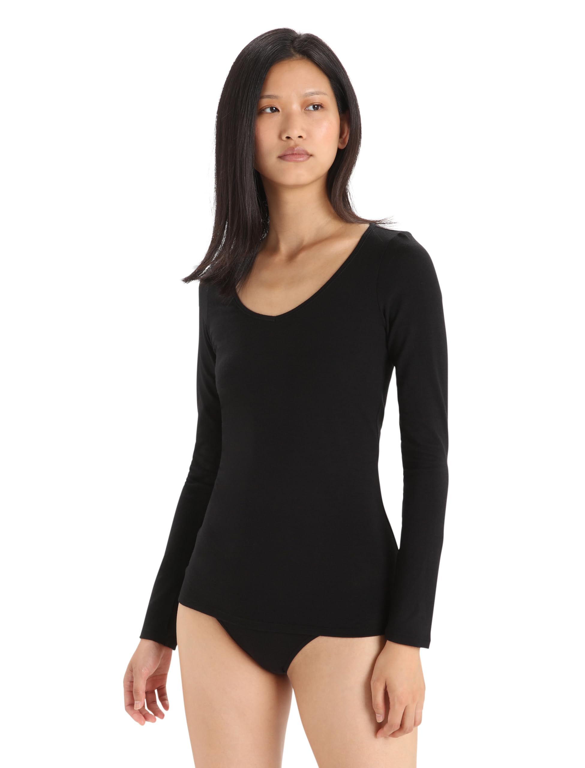 Icebreaker Women's Siren Long Sleeve Sweetheart Merino Wool Top - Soft & Breathable Base Layer for Hiking, Yoga & Outdoor Activities