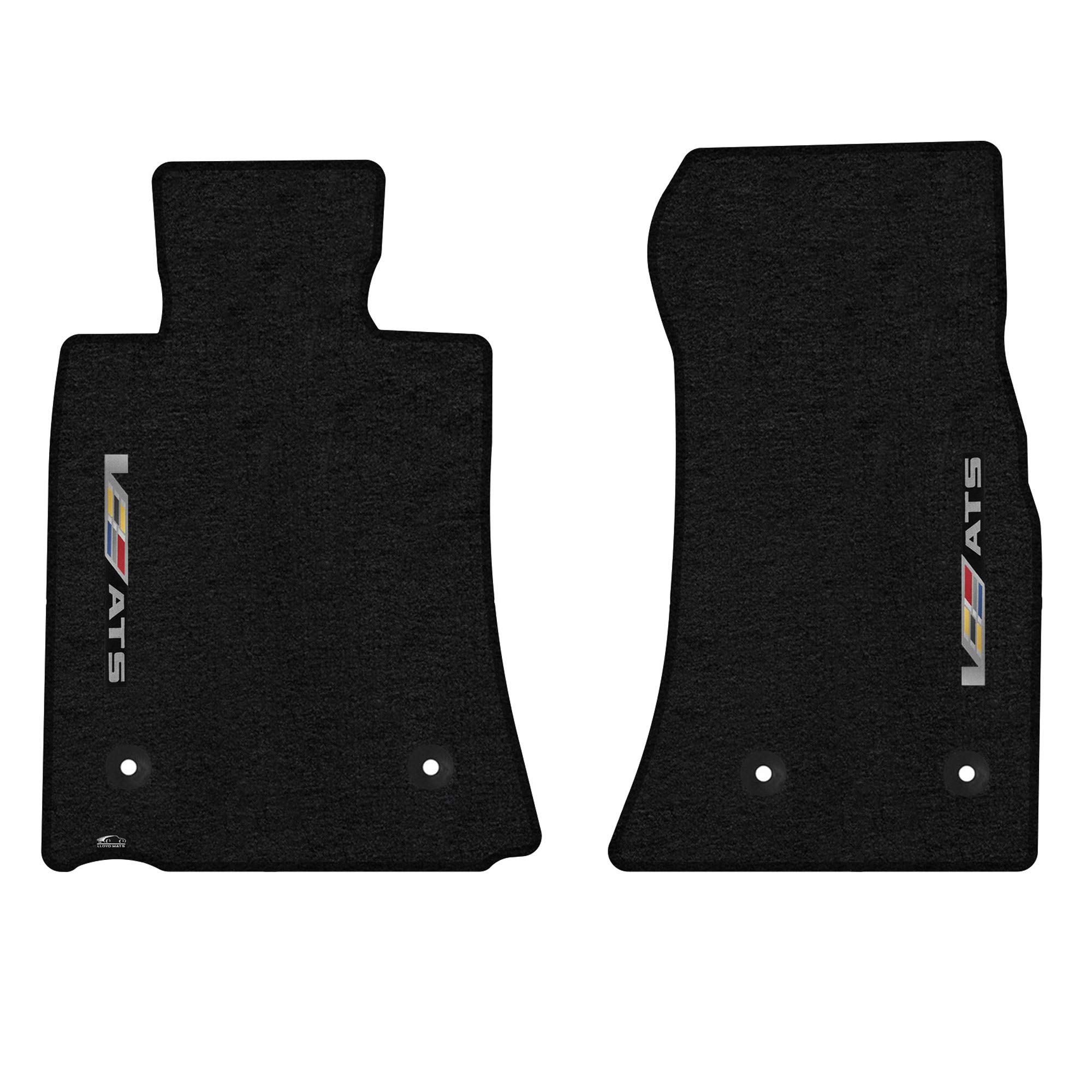 Premium Custom-Fit Carpeted Floor Mats for 2017-2019 Cadillac ATS-V Coupe - Luxury Car Floor Liners with Sideways Logo (Charcoal, 2-Piece Set) - Perfect for Daily Commuting & Road Trips