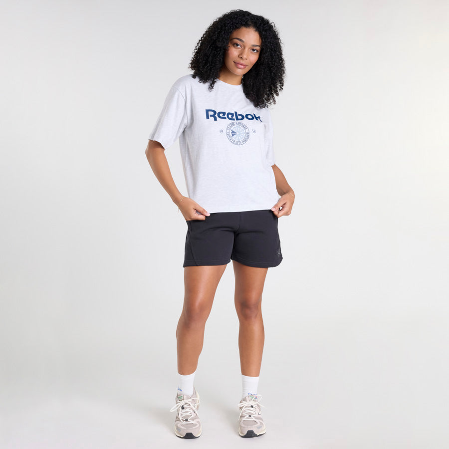 Reebok 1958 Vintage T-Shirt - Light Grey Heather | Classic Retro Cotton Tee for Men & Women | Perfect for Casual Wear, Gym & Street Style
