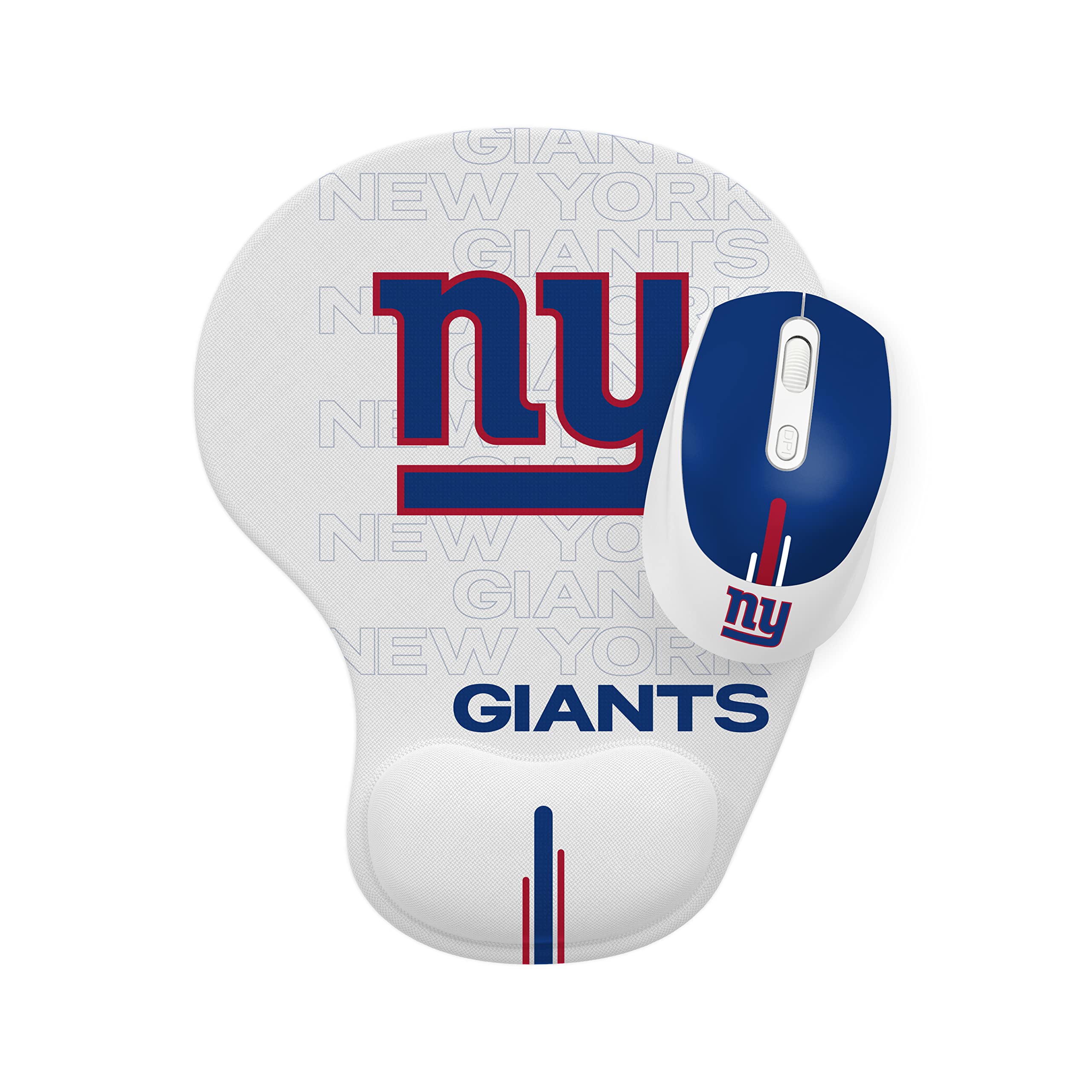 SOAR NFL New York Giants Mouse and Mouse Pad Set - Officially Licensed Gaming Gear for Football Fans & PC Gamers - Perfect for Home, Office, and Game Room Decor