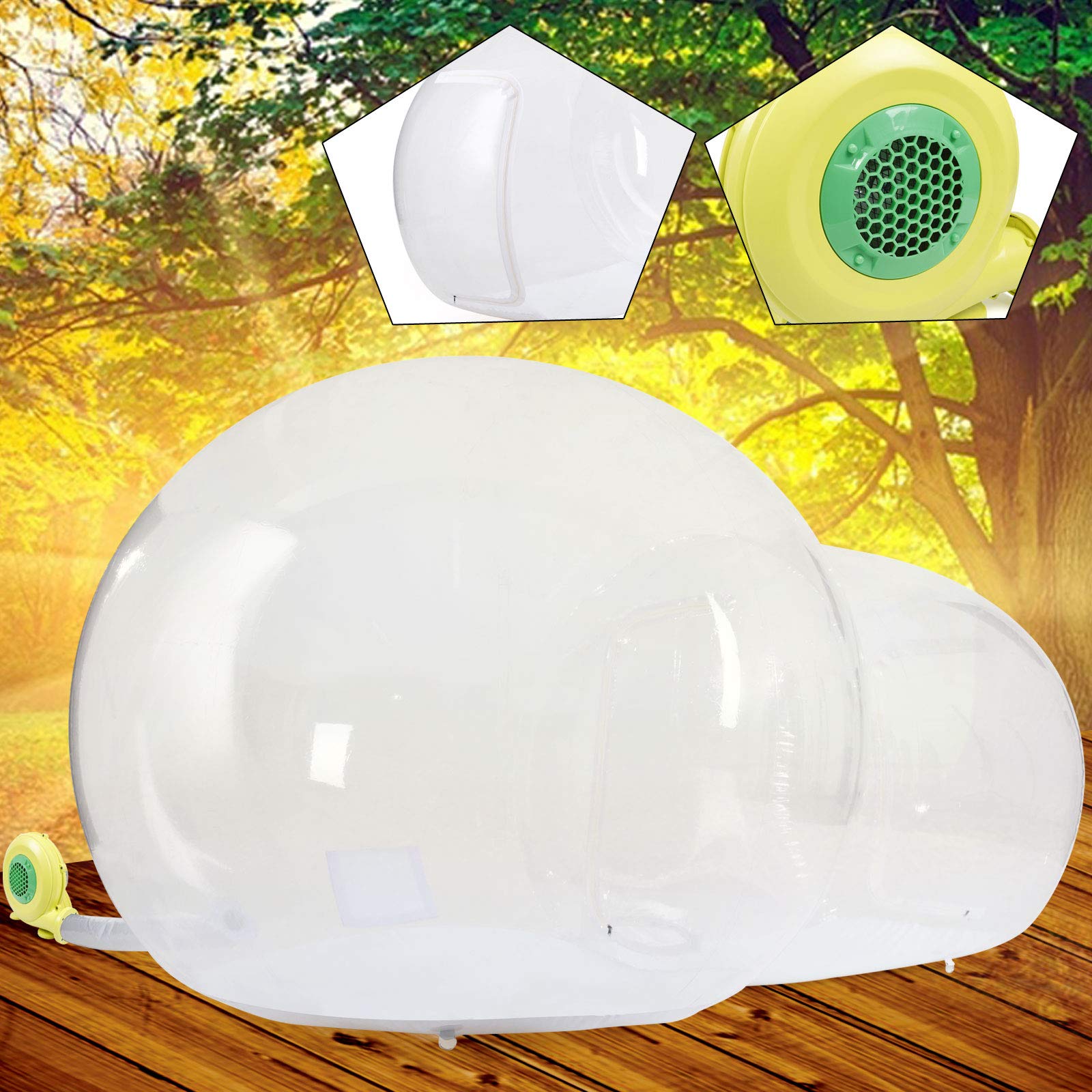 Inflatable Bubble Tent for Camping - Clear Dome Camping Cabin with Air Blower | Waterproof & Windproof Outdoor Shelter for Family, Backyard, Stargazing & Glamping Adventures