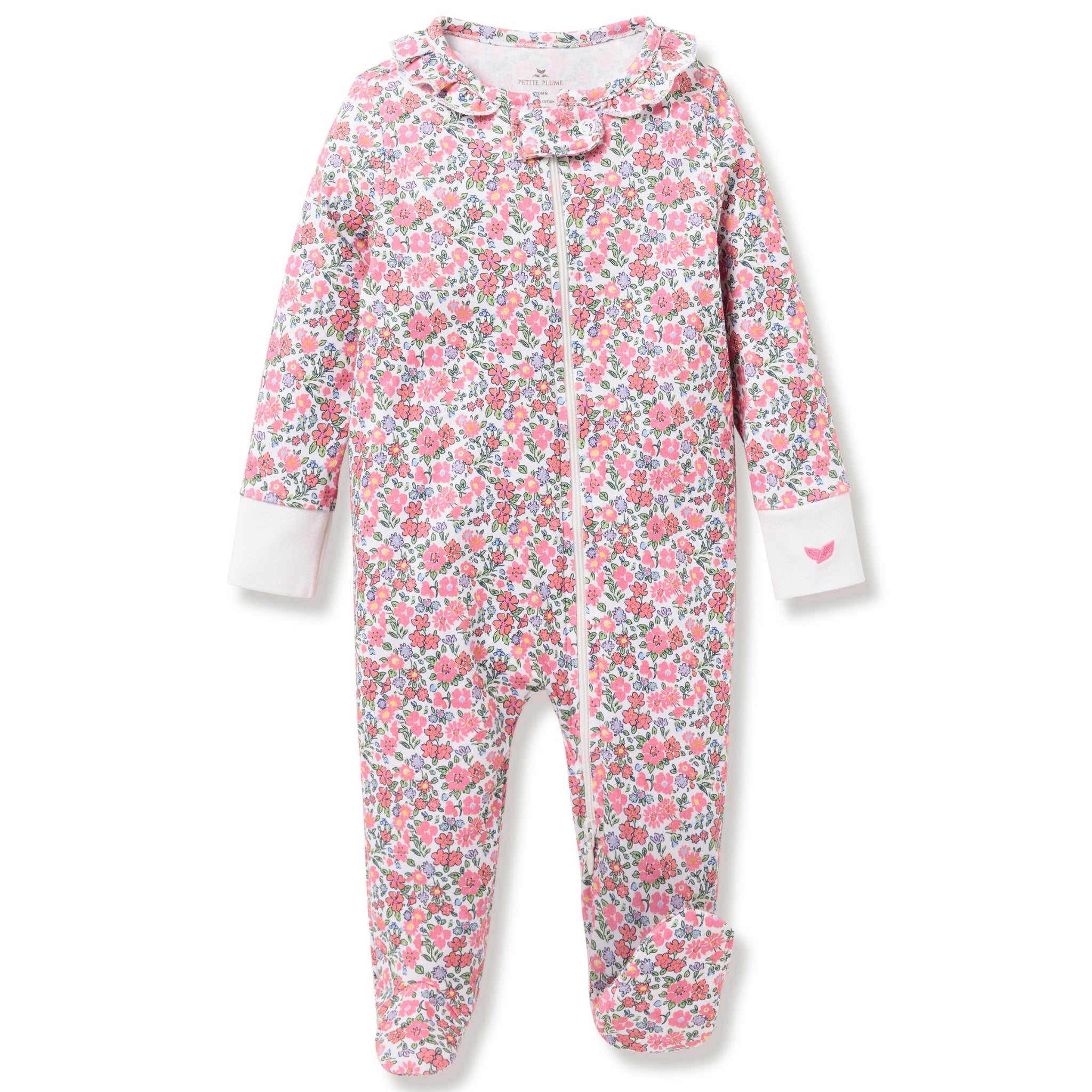 Premium Baby Pima Cotton Ruffle Collar Romper - Soft Fleurs de Rose Design | Perfect for Newborn Photos, Special Occasions & Everyday Comfort