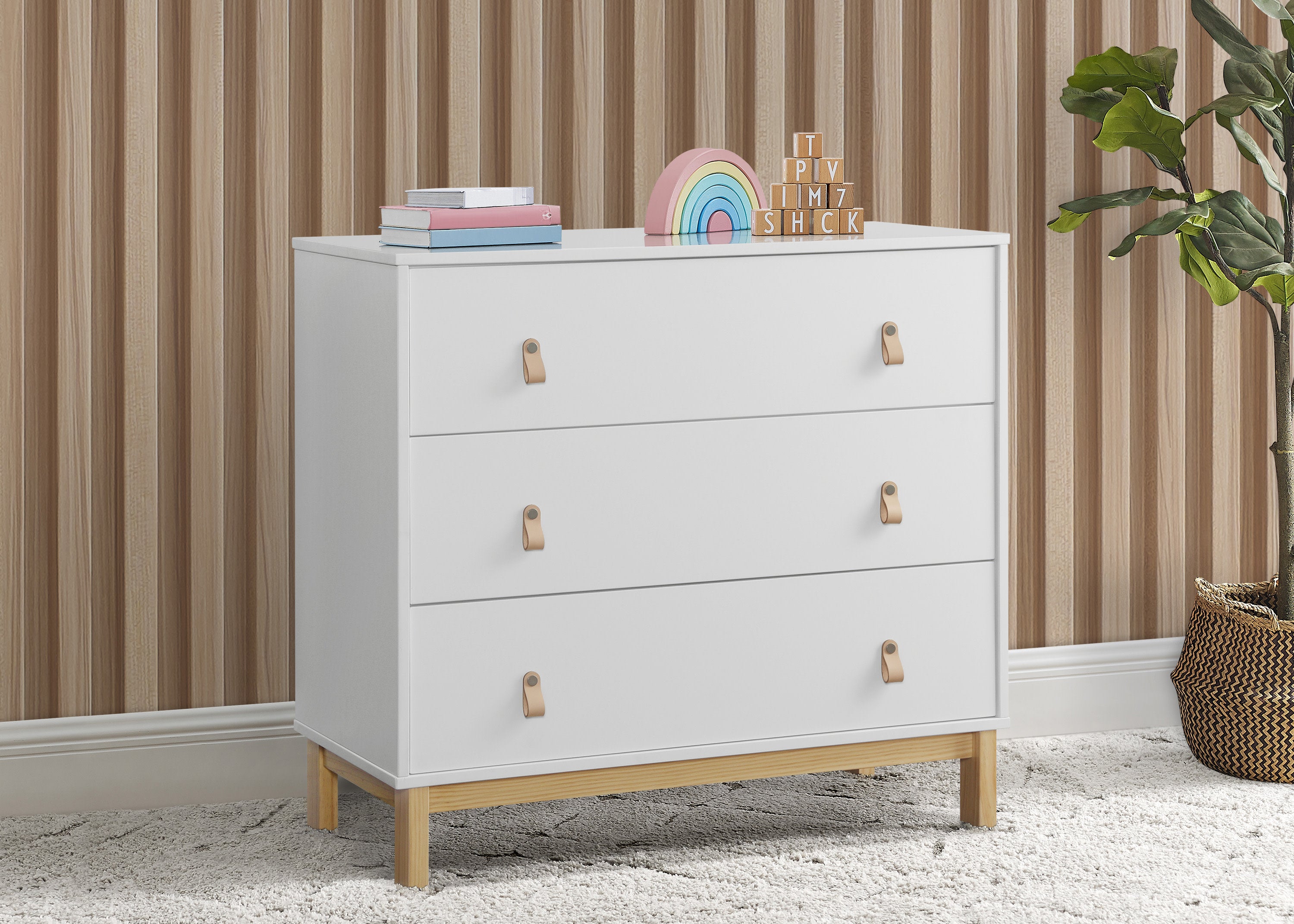 BabyGap Legacy 3-Drawer Dresser with Leather Pulls & Secure Interlocking Drawers - Perfect Nursery Storage for Baby Clothes, Diapers, and Essentials