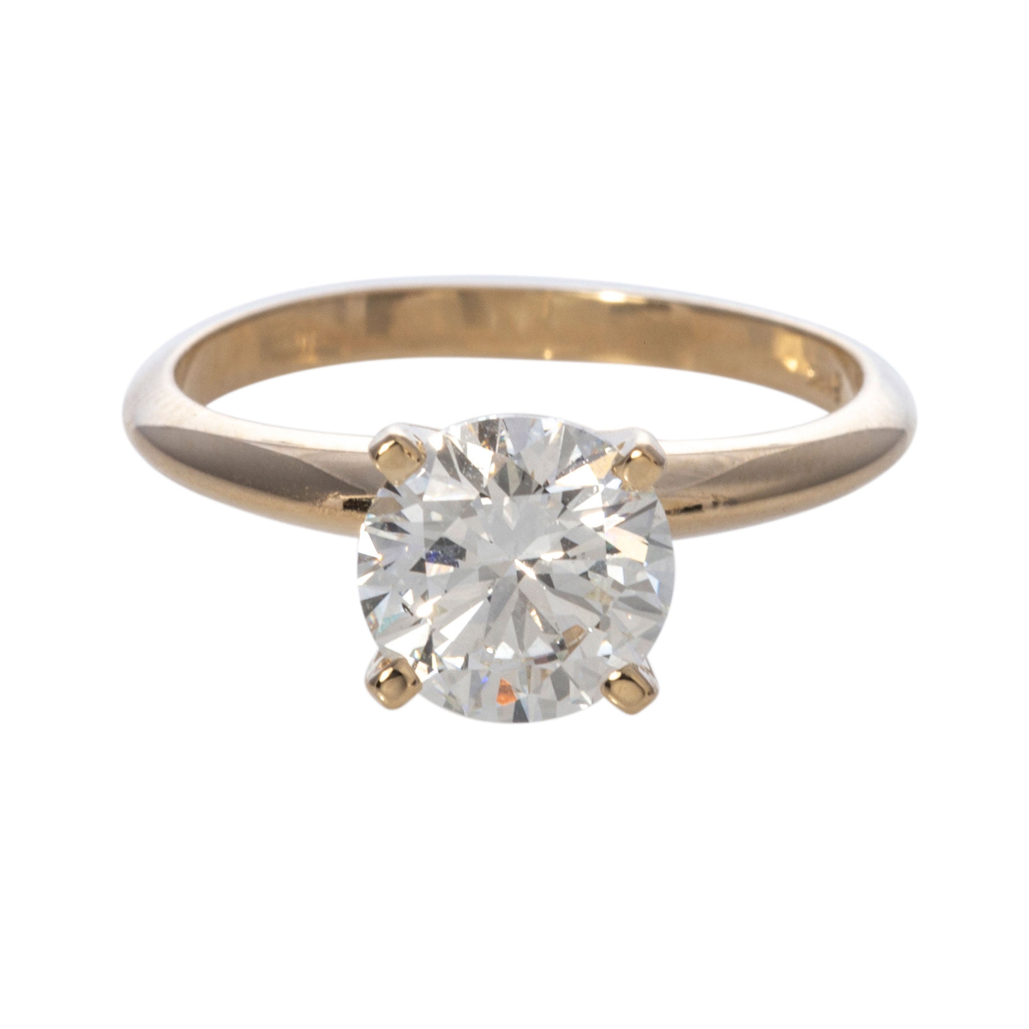1.5 Carat I SI1 Round Diamond Solitaire Engagement Ring in 14K Yellow Gold - Perfect for Proposals, Weddings & Anniversary Gifts