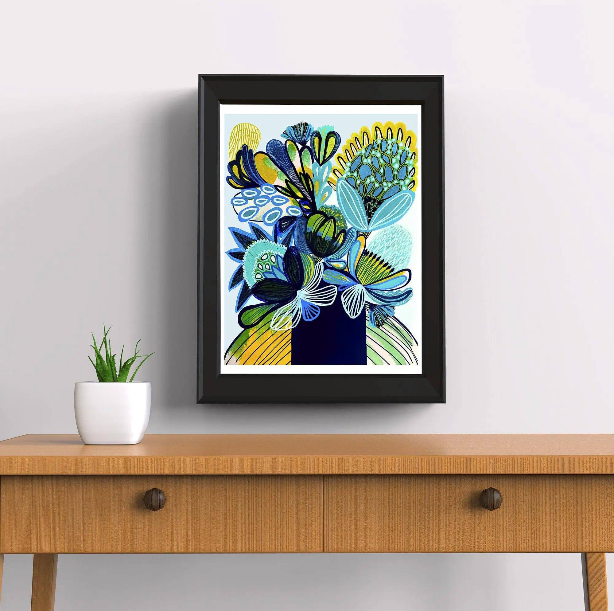 Australia Blue Bush Flora Art Print - Stunning Botanical Wall Decor for Home, Office & Gift Ideas | Perfect for Living Room, Bedroom & Interior Design
