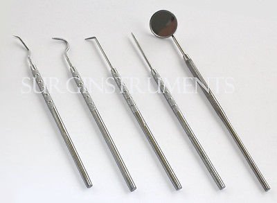 SurgicalOnline - Professional Dental Pick & Mirror Set, Stainless Steel Teeth Cleaning Tools for Dentists & Oral Care - Perfect for Dental Exams, Teeth Cleaning & Home Oral Hygiene