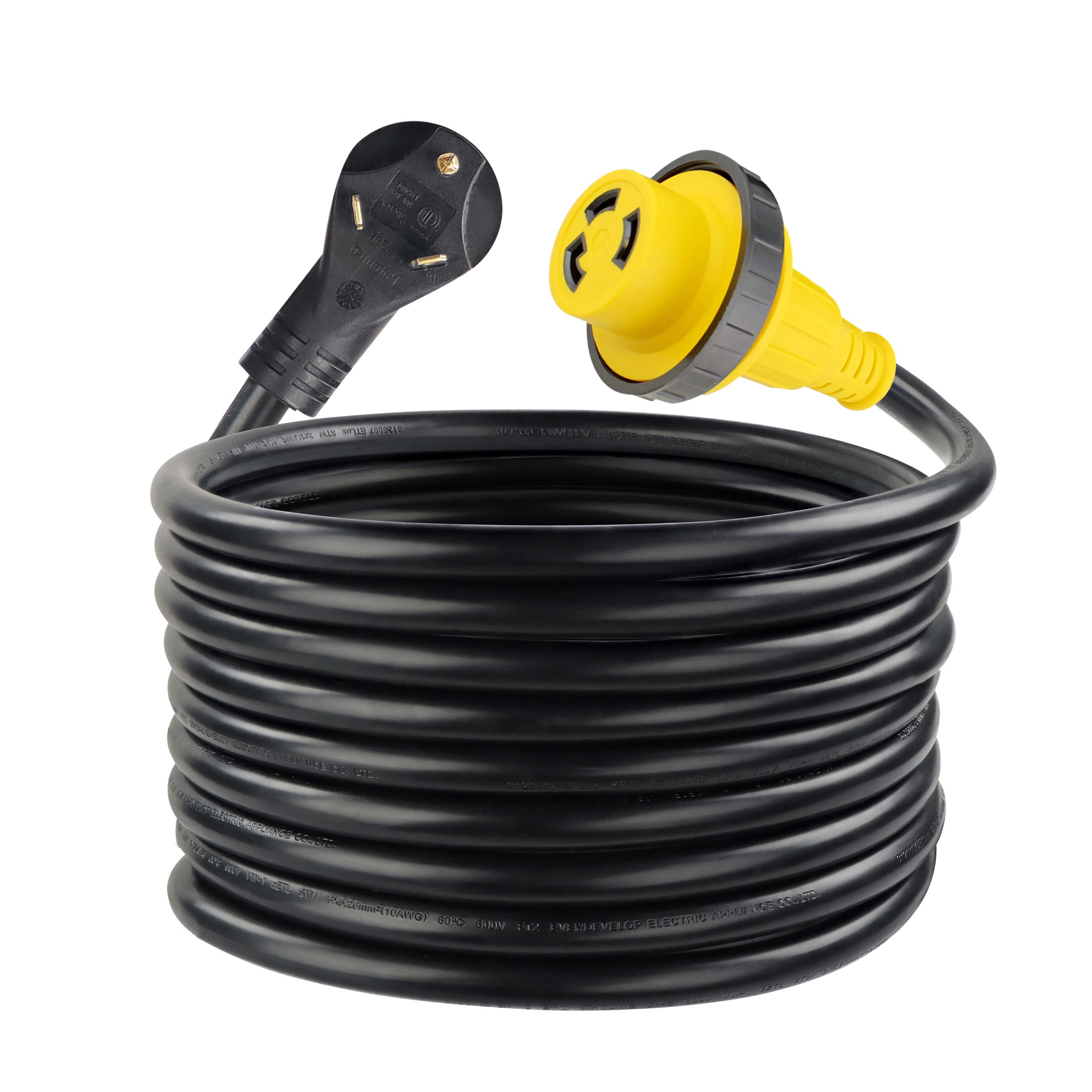 30 AMP RV Power Cord with Twist Lock Connector, Grip Handle & LED Indicator - 25ft 30A Heavy Duty Extension Cord for Camper, Travel Trailer, Motorhome - Outdoor Camping & RV Park Power Supply