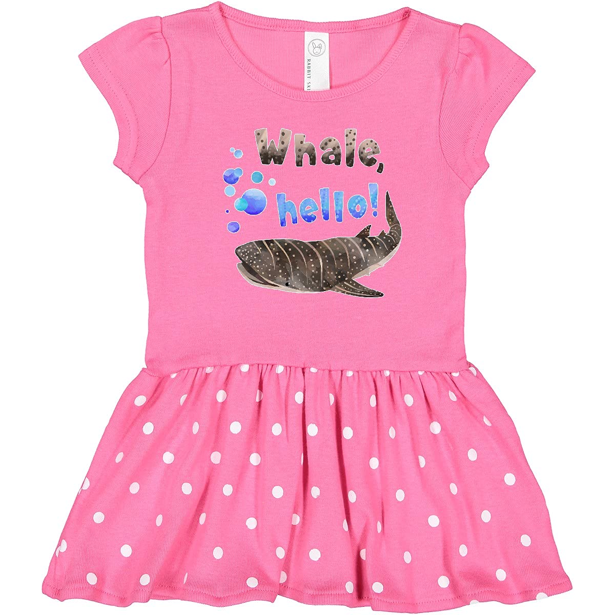 Inktastic Cute Whale Shark with Bubbles Toddler Dress - Soft Cotton Baby Girl Outfit for Beach, Birthday & Summer Play