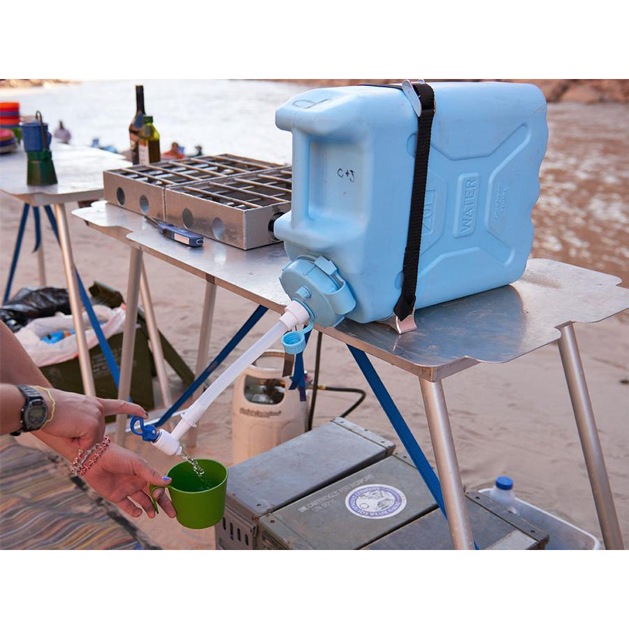 Scepter Water Jug Stand by Down River Equipment - Heavy Duty Water Container Holder for Camping, Hiking & Outdoor Adventures