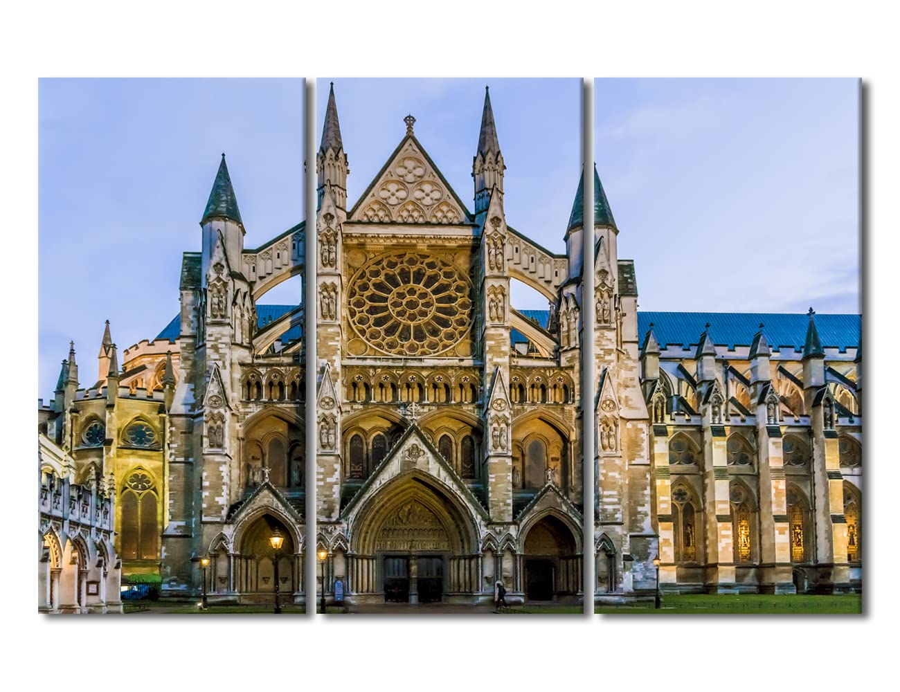 TUMOVO Large Canvas Wall Art - Westminster Abbey Gothic Church Painting, 60