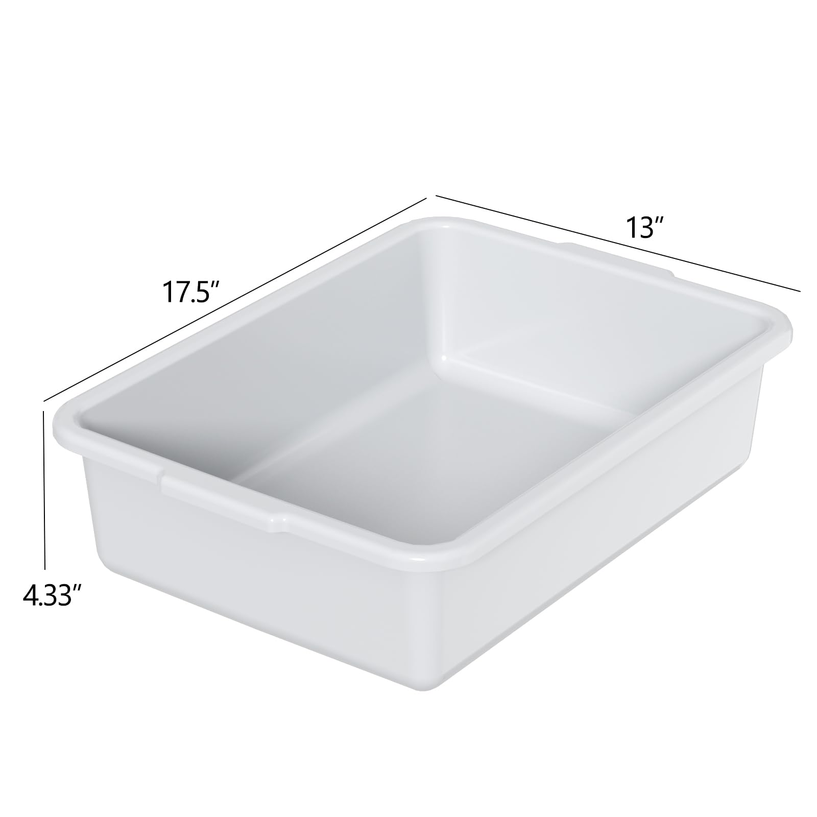 13L Commercial Bus Box & Utility Dish Wash Basin Tub - 4 Pack Set for Restaurants, Food Trucks, and Catering Services