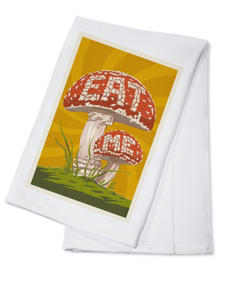 Organic Cotton Mushroom Tea Towel - Decorative Hand Towel for Kitchen & Home | Eco-Friendly Kitchen Accessories | Perfect for Tea Parties, Farmhouse Decor & Gift Giving