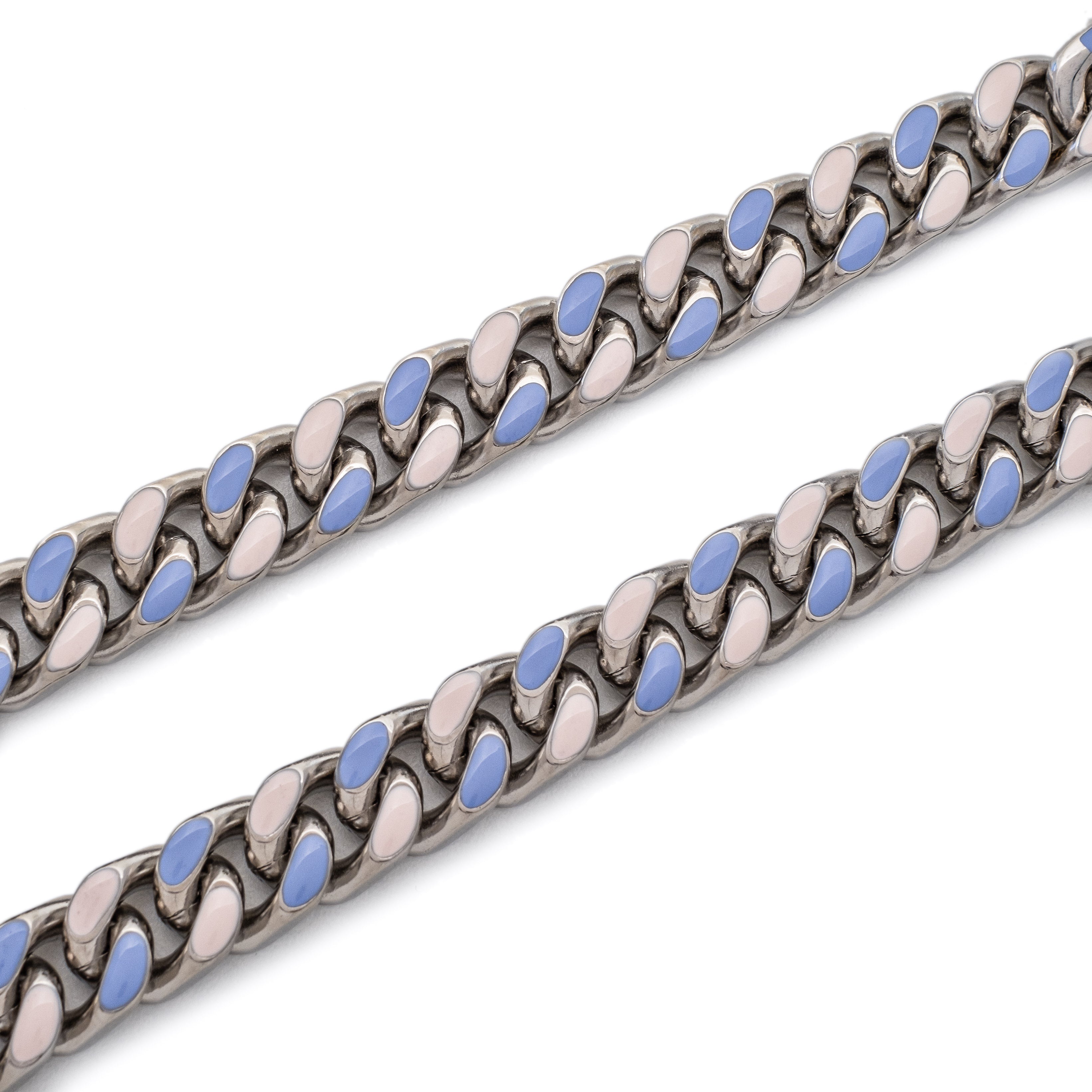 13mm Stainless Steel Cotton Candy Enamel Cuban Chain - Trendy Dainty Jewelry for Women, Perfect for Layering, Gifts & Everyday Wear