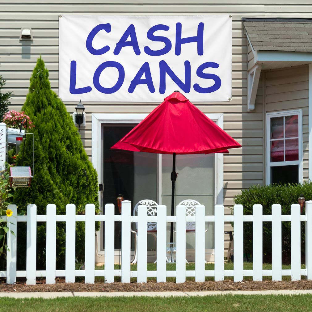 Premium Vinyl Banner - 48x96 Inches, Weatherproof & Durable for Outdoor Use - Ideal for Business, Yard Signs, Cash Loans & Industrial Advertising - Includes 8 Rustproof Grommets (Multiple Sizes Available) - Perfect for Storefronts, Events & Construction Sites