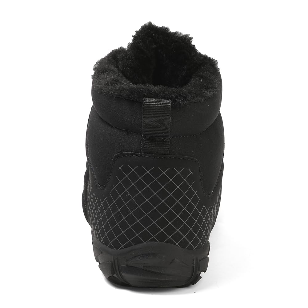 Women's & Men's Minimalist Barefoot Winter Hiking Shoes - Waterproof Suede Snow Boots with Wide Toe Box & Non-Slip Sole for Running, Walking & Outdoor Adventures | Perfect for Trail Hiking, Snowy Conditions & Everyday Wear