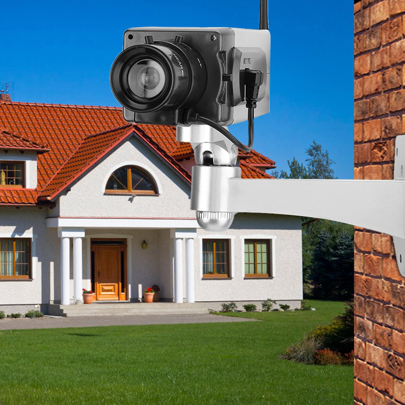 Realistic Fake Security Camera with Red LED Light - Indoor/Outdoor Dummy CCTV Surveillance Camera - Perfect for Home, Office & Retail Security Deterrent