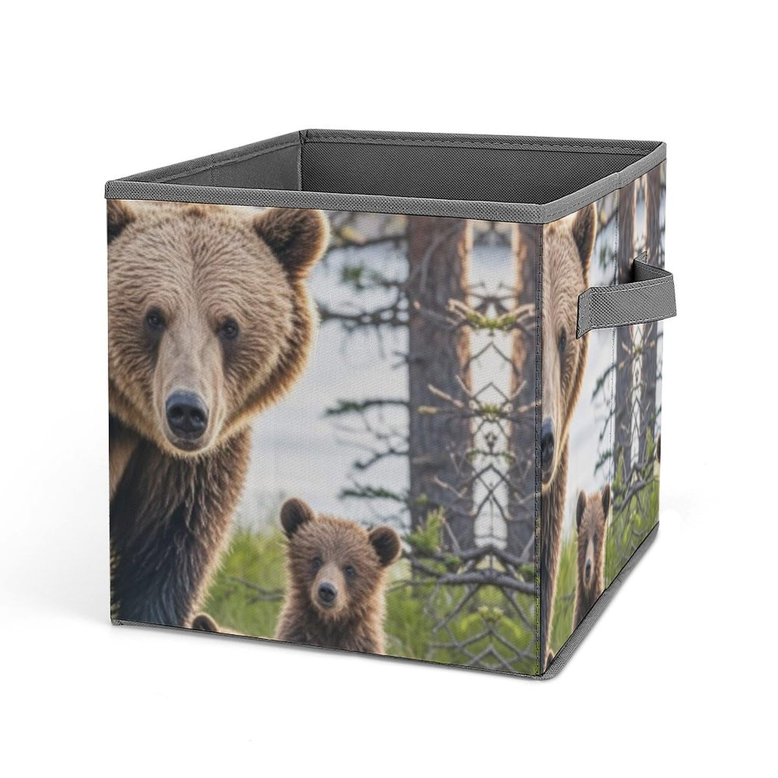 Mother Bear and Her Cubs Collapsible Storage Bin - 10.6