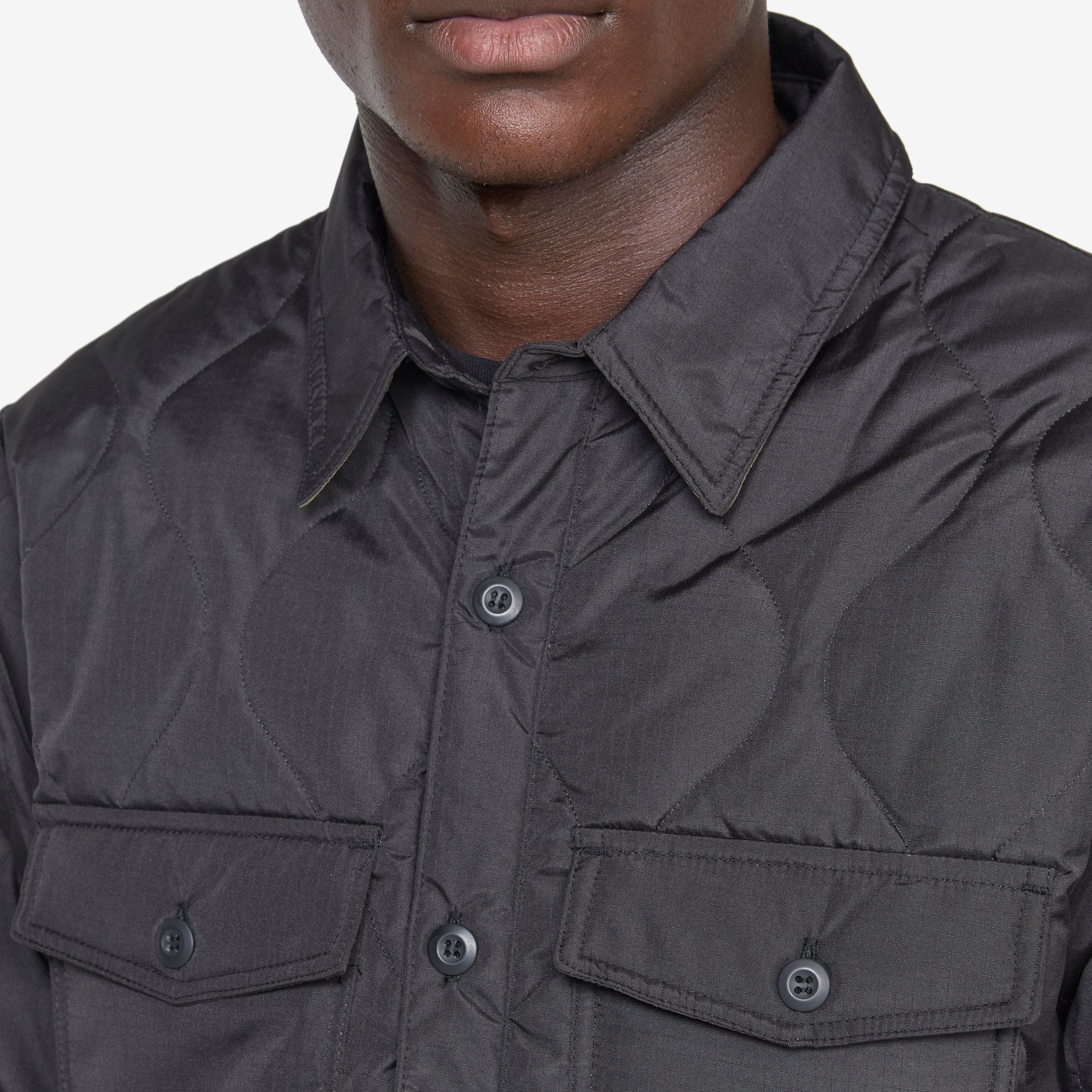 Military Down Shirt Black - Tactical Winter Jacket for Outdoor Activities, Hunting & Camping