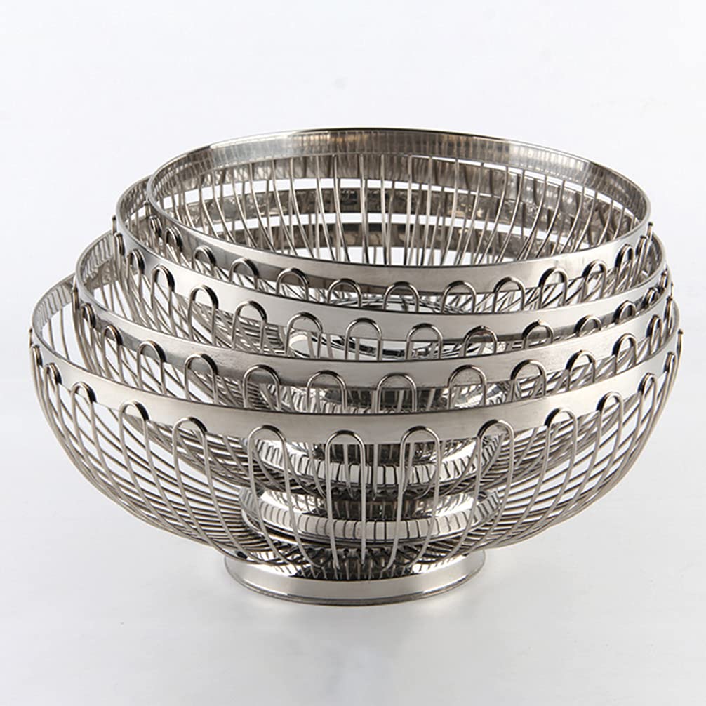 DOITOOL Black Wrought Iron Fruit Basket - Rustic Metal Wire Bowl for Fruits, Vegetables, Bread & Kitchen Storage - Durable Colander & Stand for Countertop, Dining Table & Pantry Organization