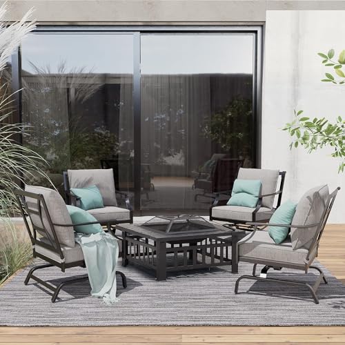 Grey Cushions With 32“ Fire Pit