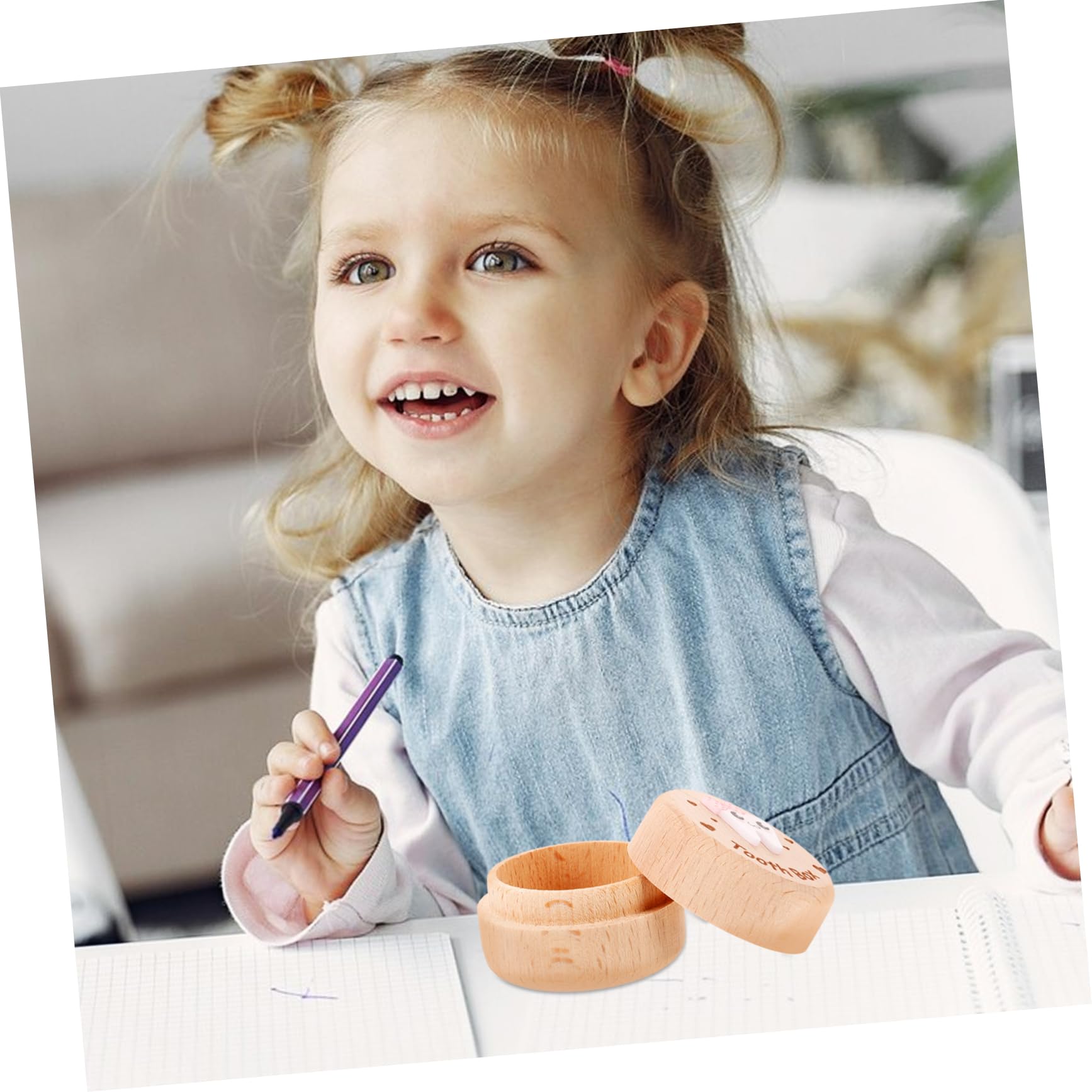 GARVALON Wooden Tooth Storage Box with Box Teeth - Fairy Tooth Holder Kit for Baby Teeth Keepsake, First Tooth Memory Box, Perfect for Kids' Tooth Fairy Gifts and Dental Milestones