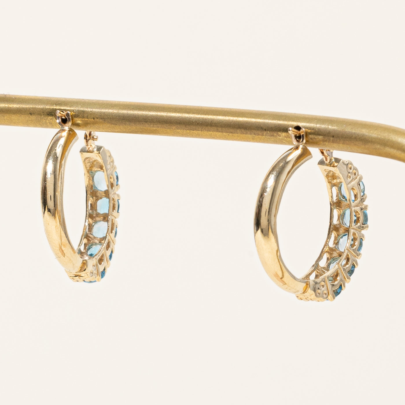 Blue Topaz Hoop Earrings for Women - 1.60ctw Genuine Gemstone Jewelry - Elegant Gift for Birthday, Anniversary & Special Occasions