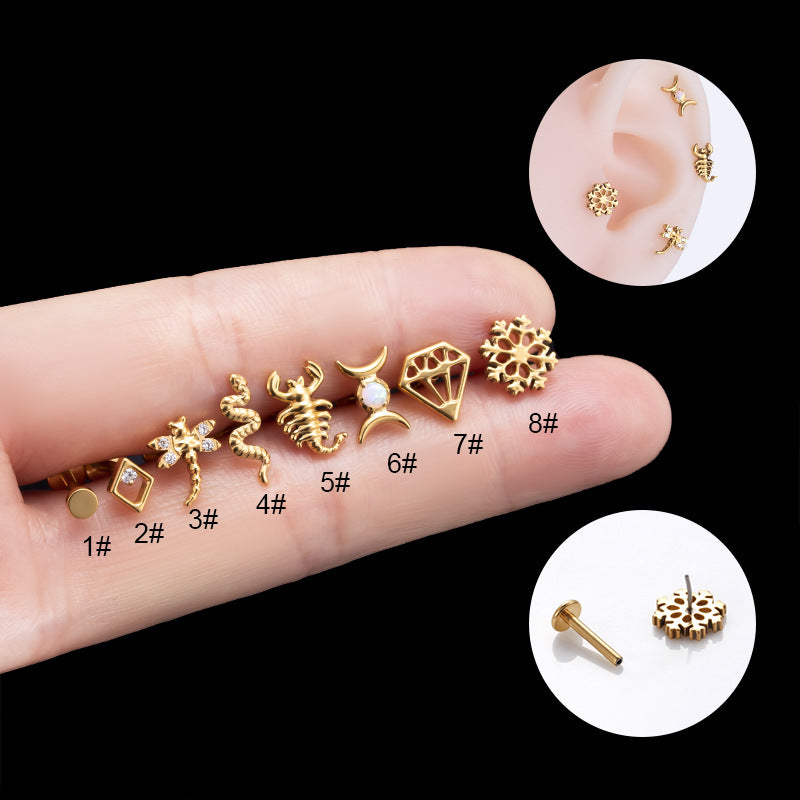 16G Cartilage Titanium Earrings with Diamond Accents - Tiny Hypoallergenic Stud Earrings for Women | Perfect for Daily Wear, Special Occasions & Sensitive Ears | HSPJ541