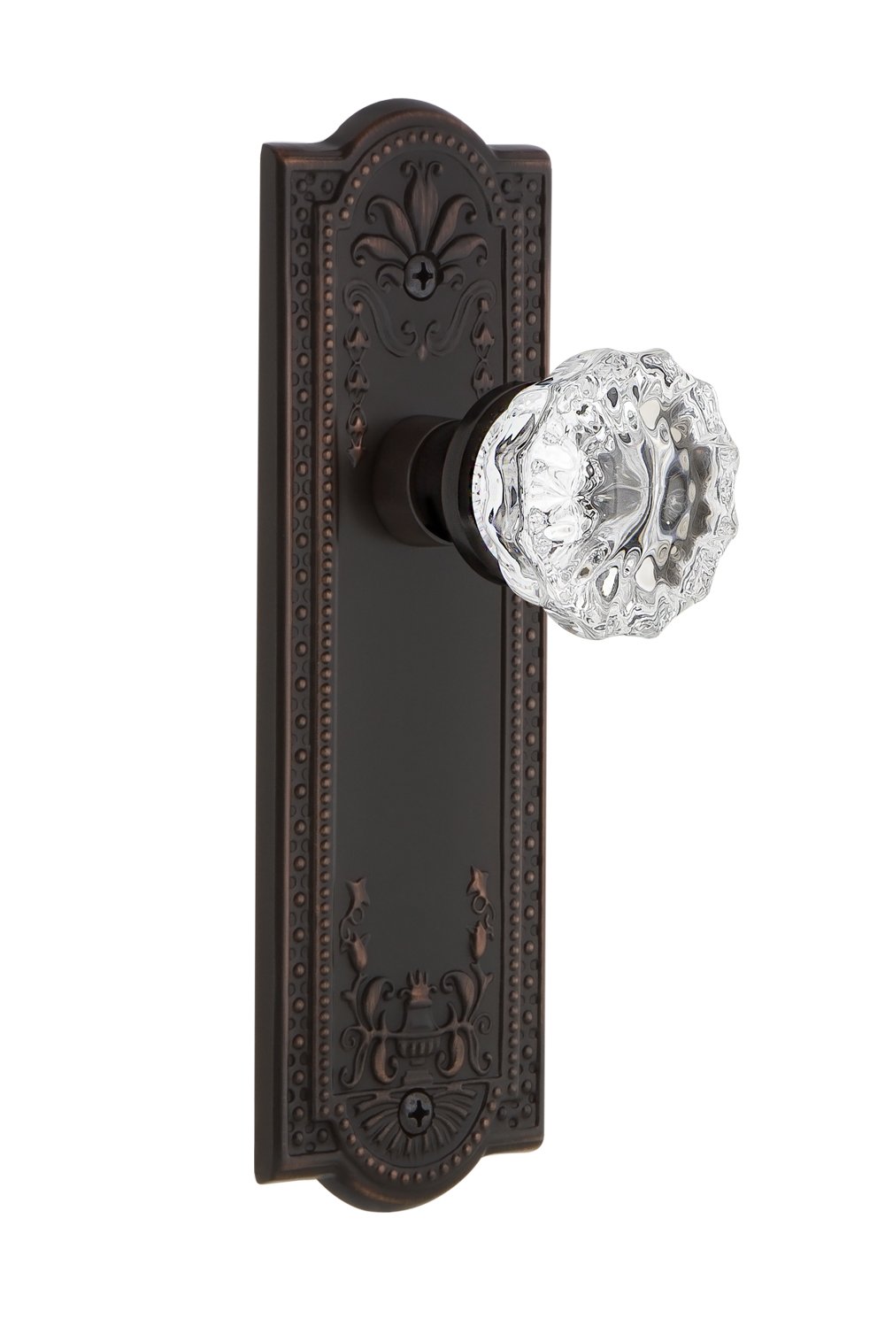 Vintage Crystal Door Knob - Nostalgic Warehouse Meadows Plate & Interior Crystal Knob for Bedroom, Bathroom, Closet & Cabinet Doors | Antique Style Hardware for Home Décor