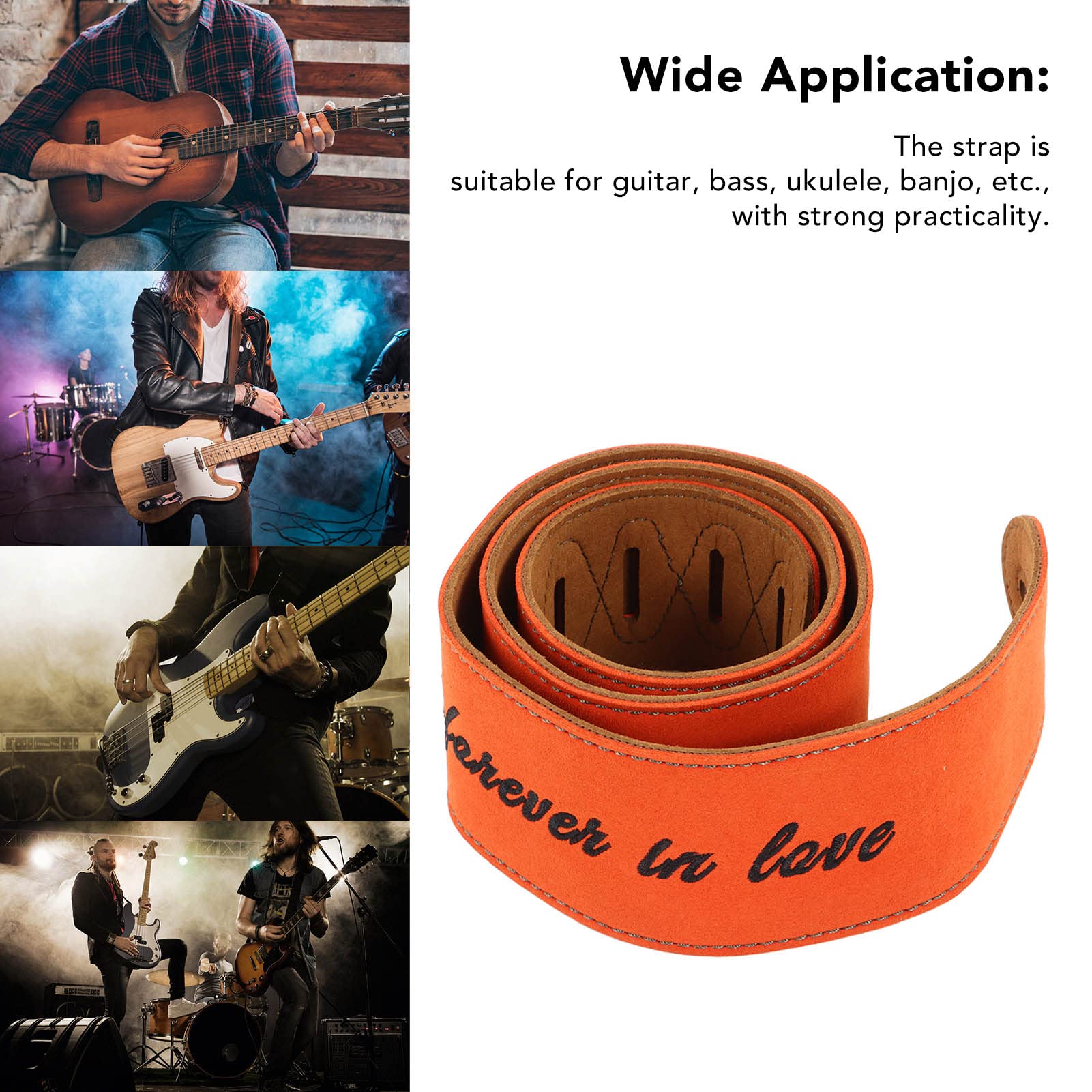 EXCLUZO Adjustable Soft Guitar Strap - Colorfast Brown Rose Embroidery Design for Acoustic & Electric Guitars - Perfect for Live Performances, Studio Sessions & Practice