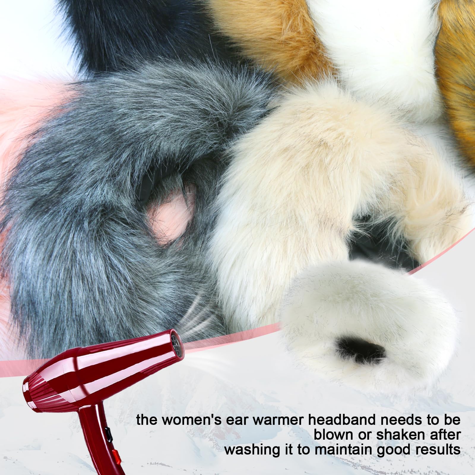 Women's Faux Fur Headband Winter Ear Warmers - Soft Elastic Fuzzy Thick Earmuffs Headwrap for Cold Weather (Brown) | Cozy Accessory for Outdoor Activities, Skiing, Snowboarding & Winter Fashion